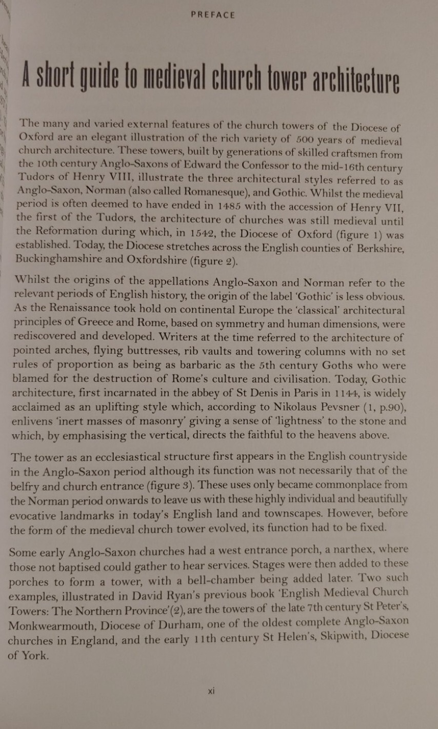 English Medieval Church Towers Diocese of Oxford W.E. David Ryan & Philip Howard