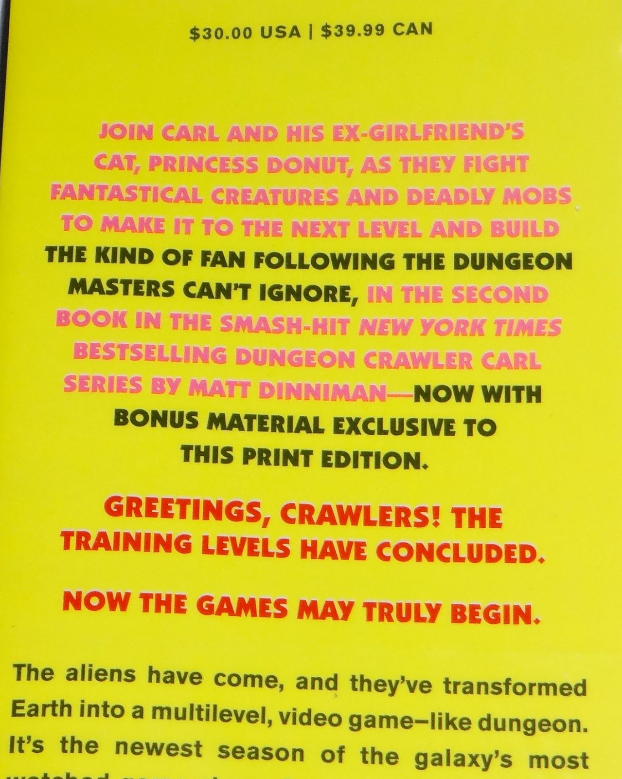 Matt Dinniman SIGNED Carl’s Doomsday Scenario Dungeon Crawler 2 Hardcover Editio