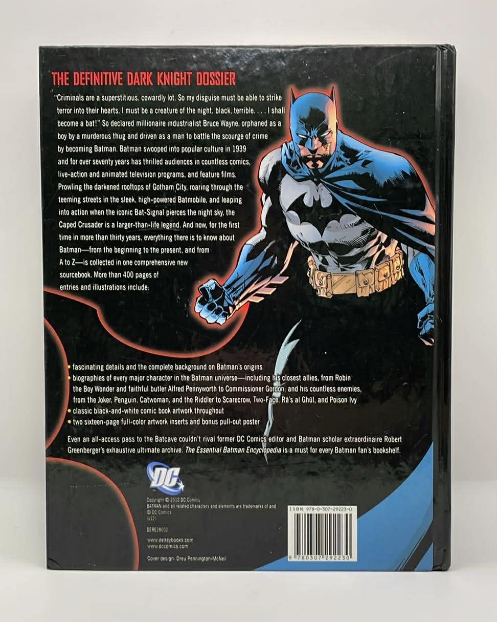 The Essential Batman Encyclopedia by Robert Greenberger Hardcover w/poster(B247)