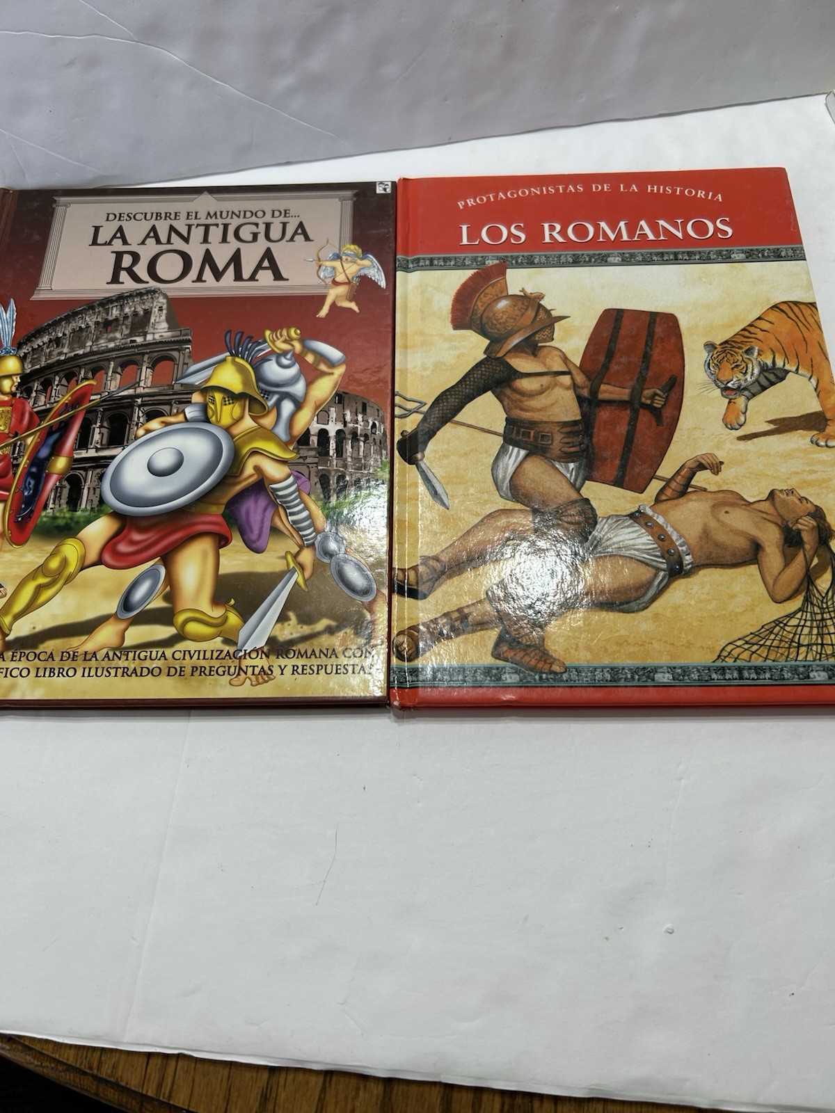 Lot of 2 Spanish Espanol Books Los Romanos Historia Color Hardbacks Children