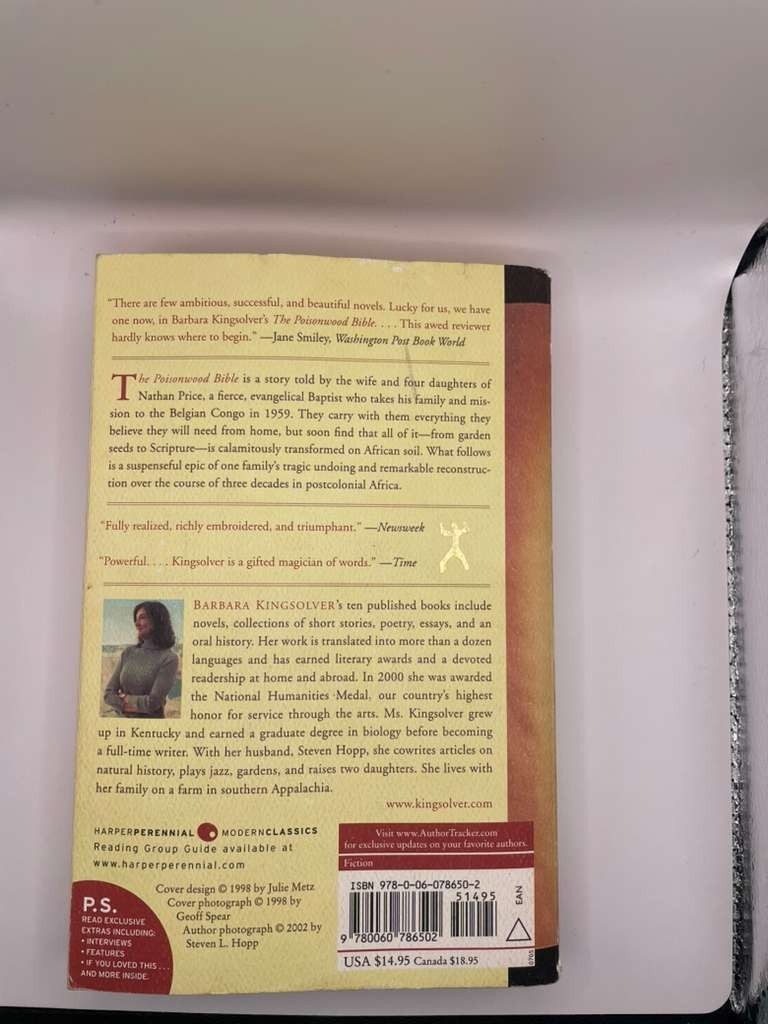 The Poisonwood Bible by Barbara Kingsolver – 1998 First Edition 1st Print VG