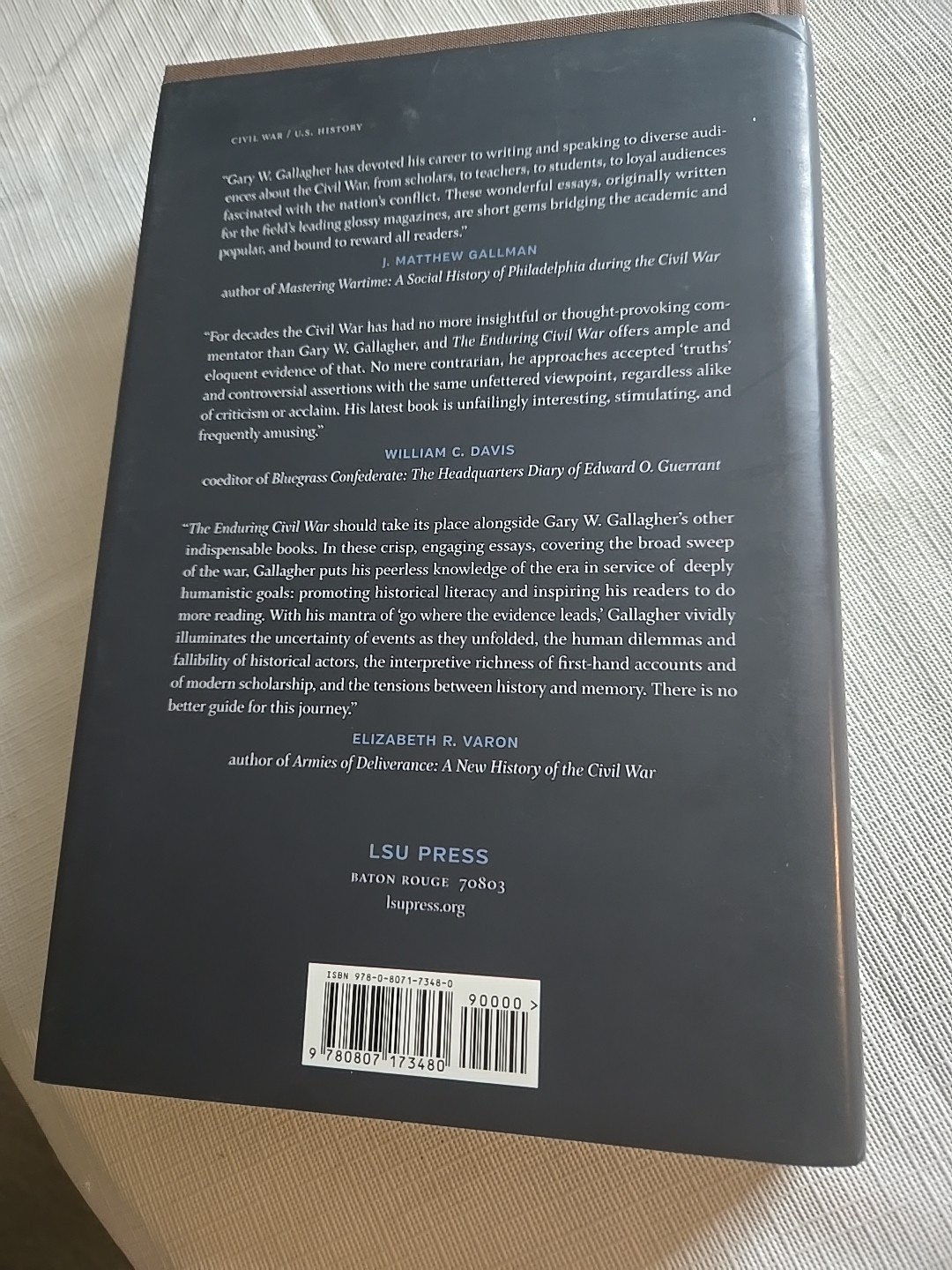 The Enduring Civil War Reflections Gallagher Hardcover DustJacket 2020 1st Print