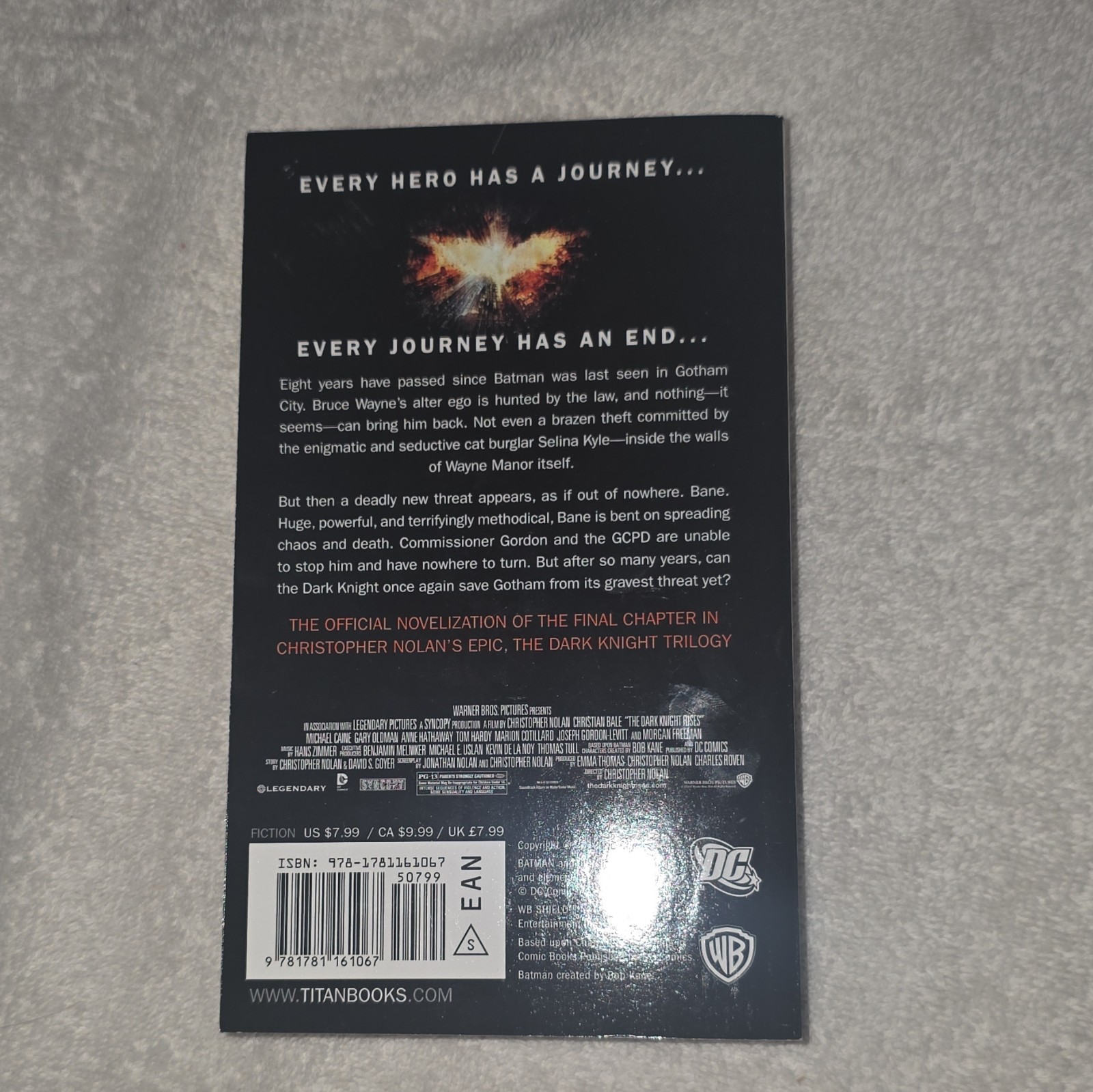 The Dark Knight Rises Paperback Book by Greg Cox – Titan Books, Batman, English