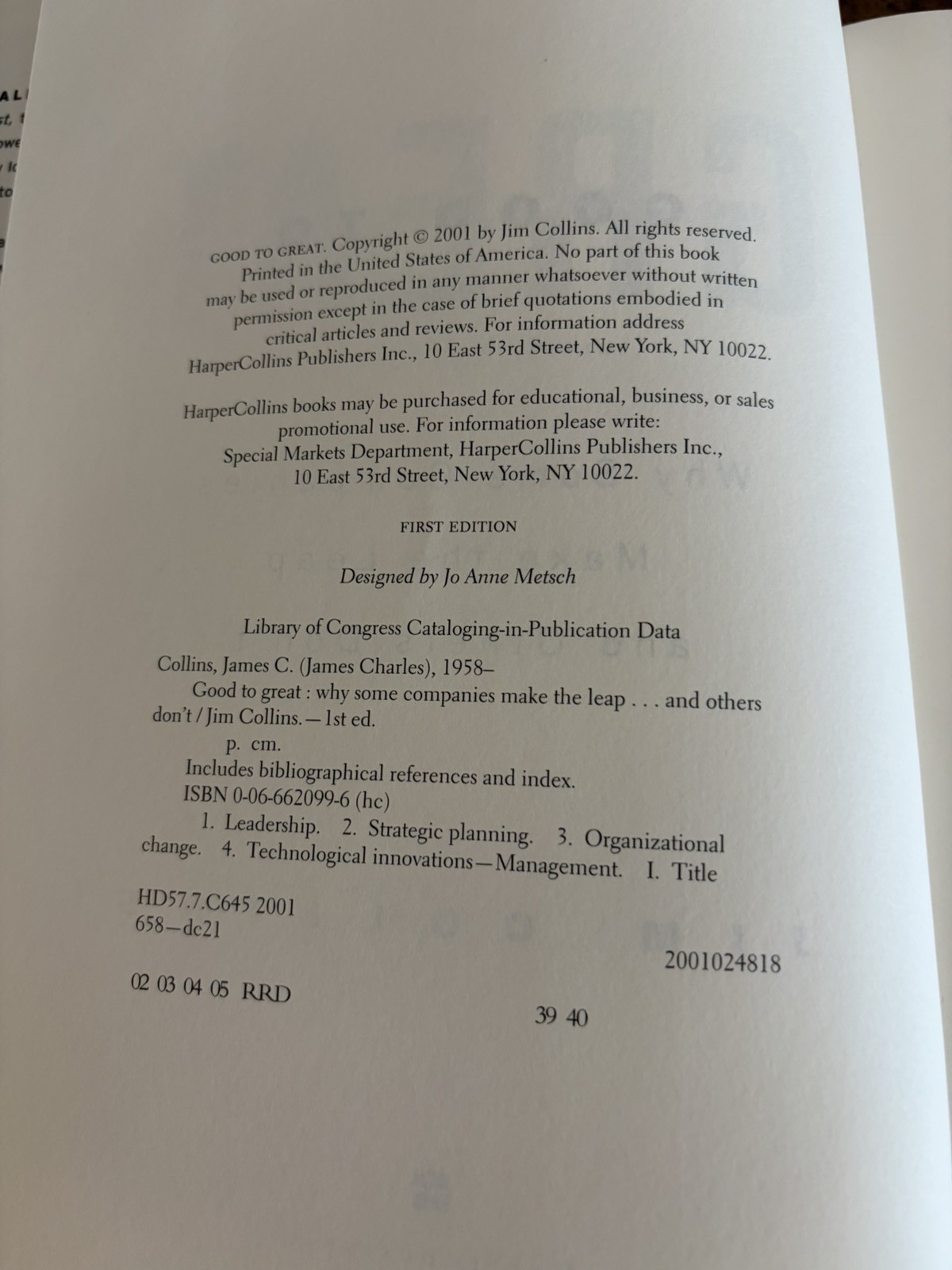 Good to Great Jim Collins Signed First Edition Hardcover Business Book Autograph