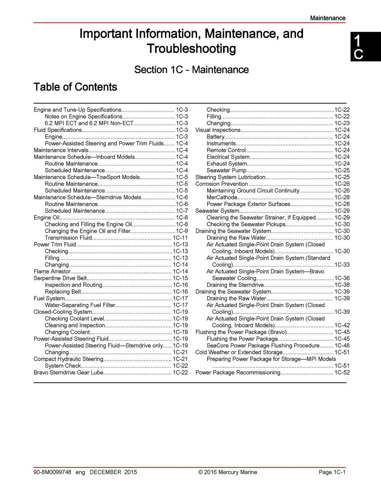MERCURY 6.2L MERCRUISER SERVICE MANUAL – STEEL WIRE CLOSURE – STRONG COVERS
