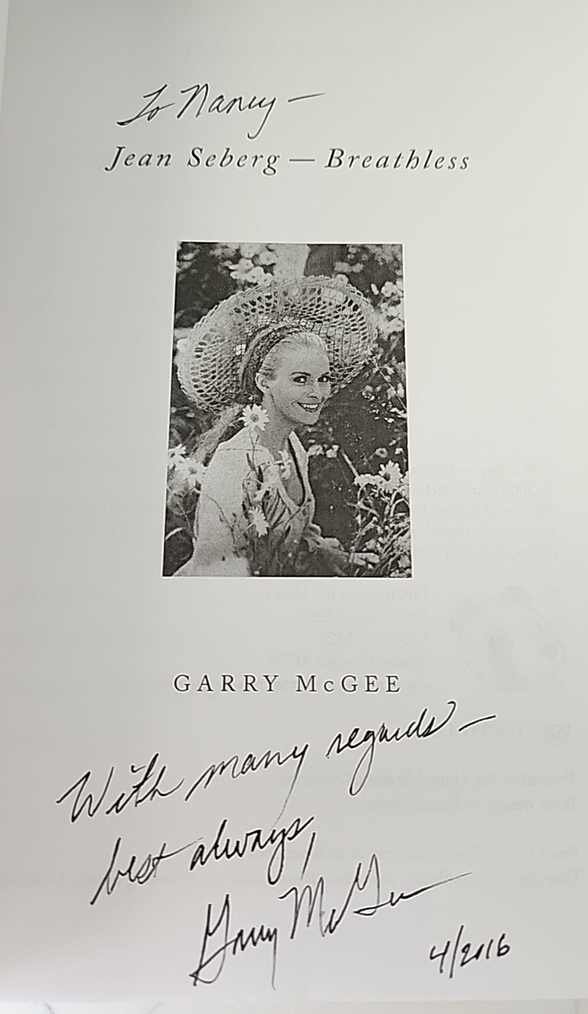 Jean Seberg–Breathless by Garry McGee/SIGNED (2008 PB, BearManor Media)