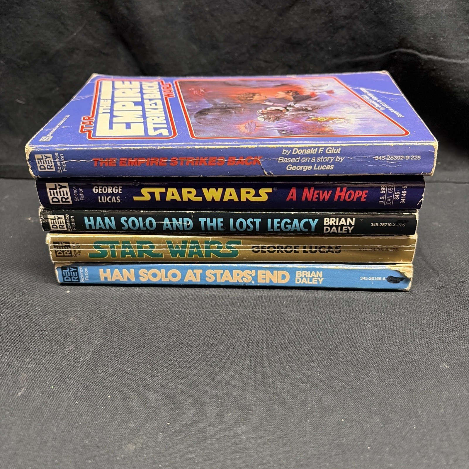 5 Vintage Star Wars Han Solo Papperback lot- Brian Daley, George Lucas