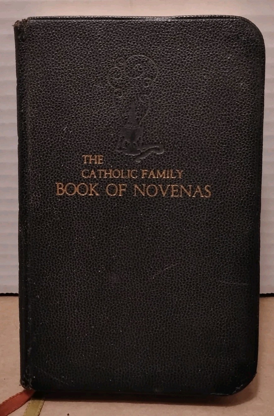 1956 – CATHOLIC FAMILY BOOK OF NOVENAS – John J Crawley & Co – Compact Leather