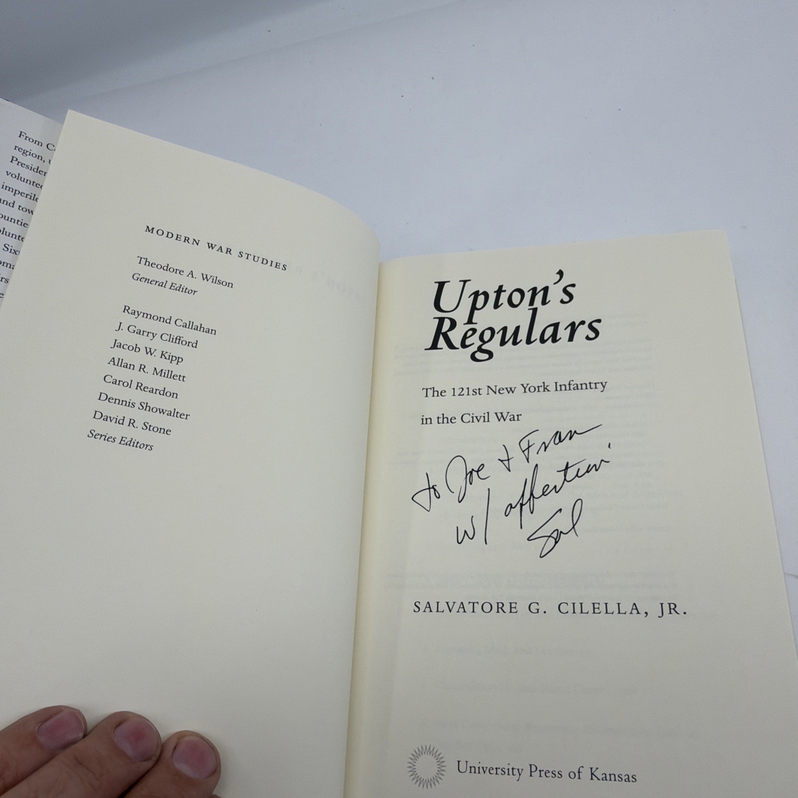 UPTON’S REGULARS: THE 121ST NY INFANTRY IN THE CIVIL By Salvatore Cilella Signed