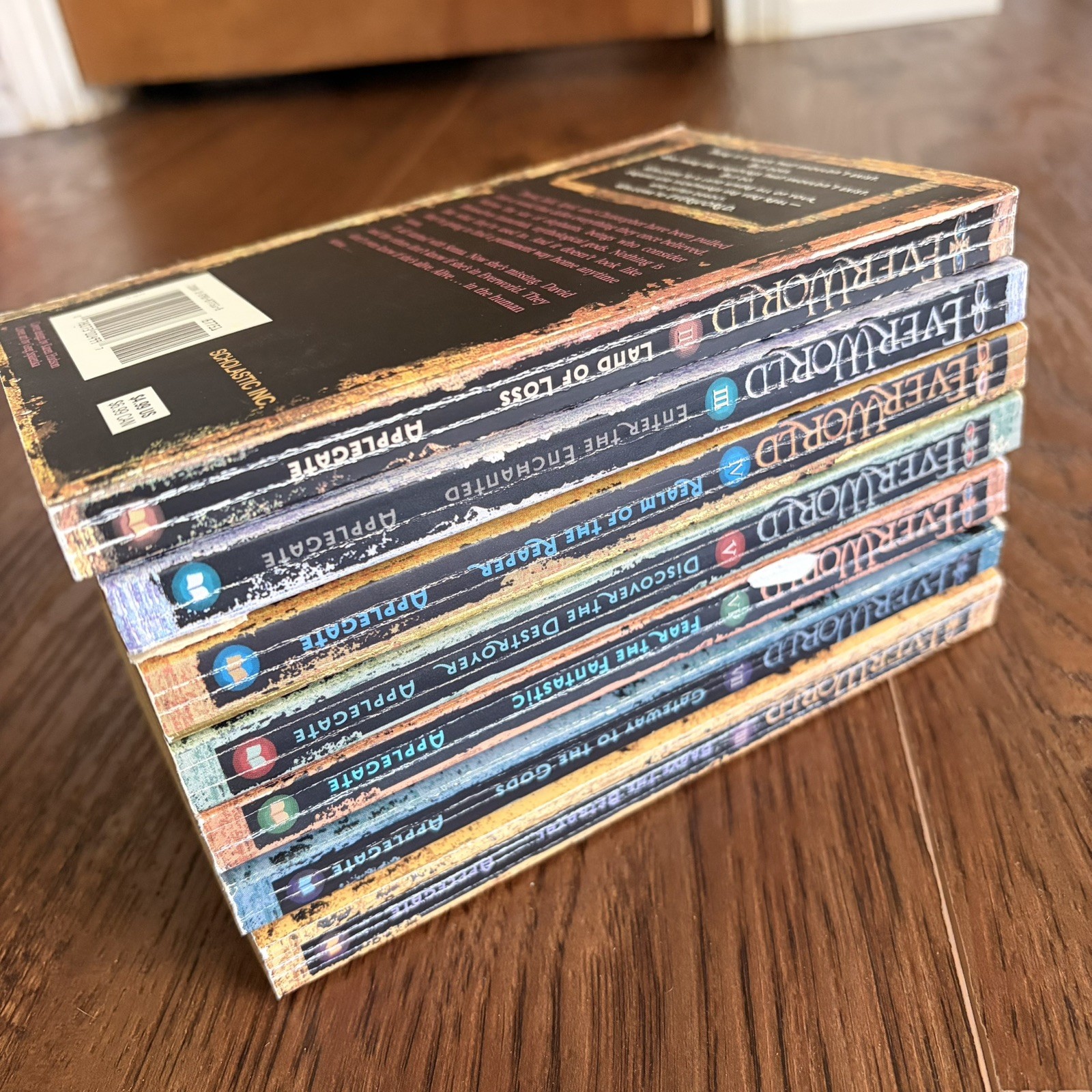 Everworld 7 Book Lot Set K.A. Applegate books 2-8 of series
