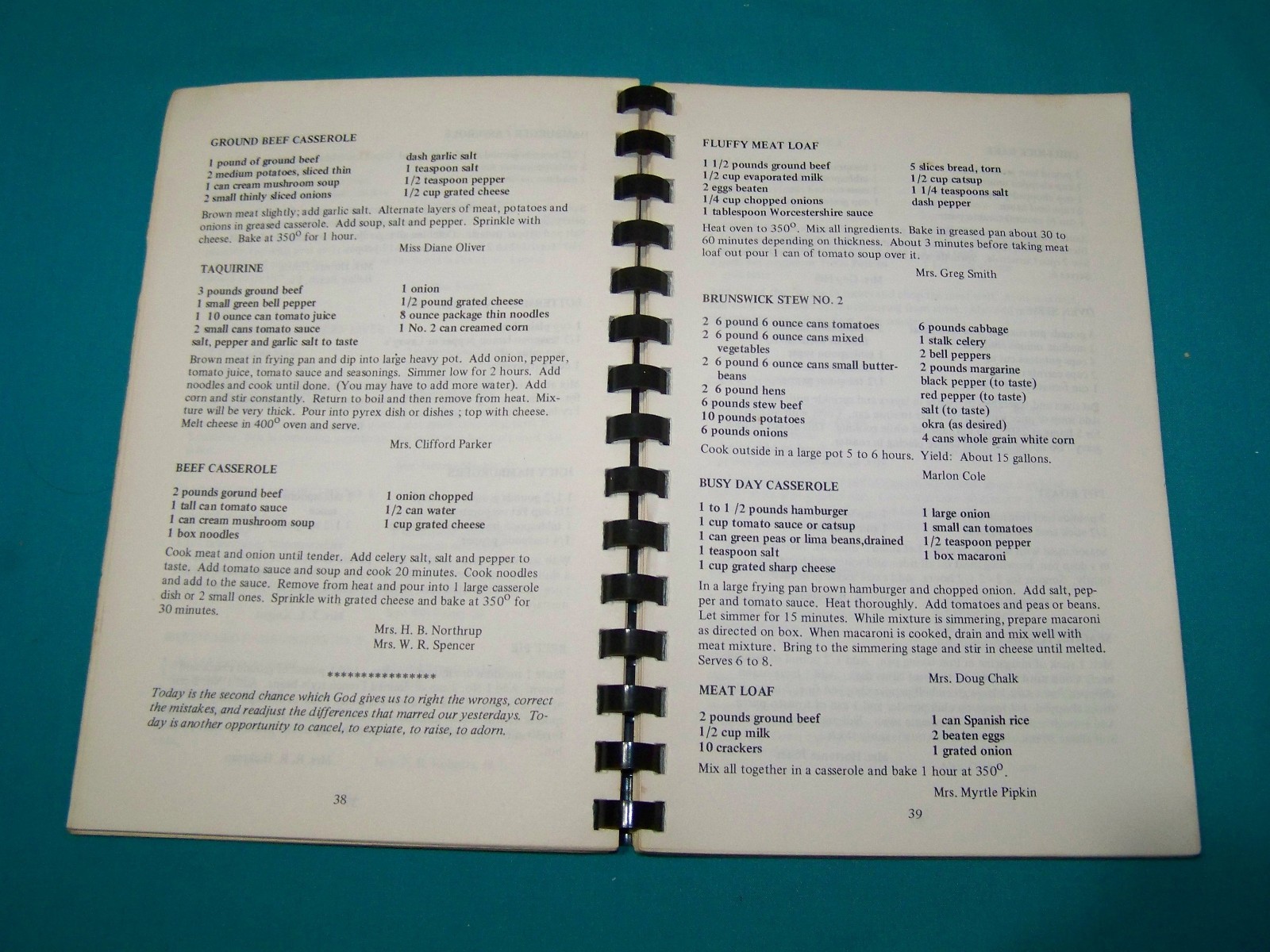 Wake Forest United Methodist Church Cookbook 1974 Wake Forest North Carolina