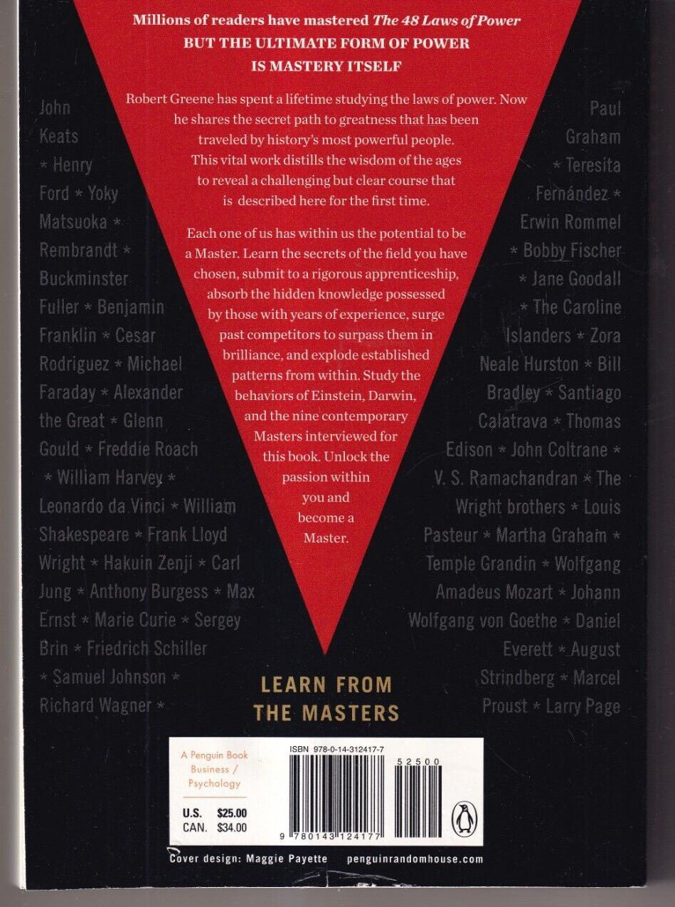 MASTERY by Robert Greene (2013 Trade Paperback){B5}
