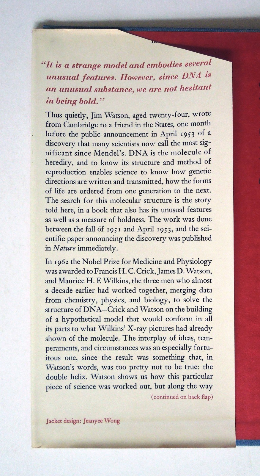 The Double Helix – James D. Watson, 1968 hc w/dj, Atheneum