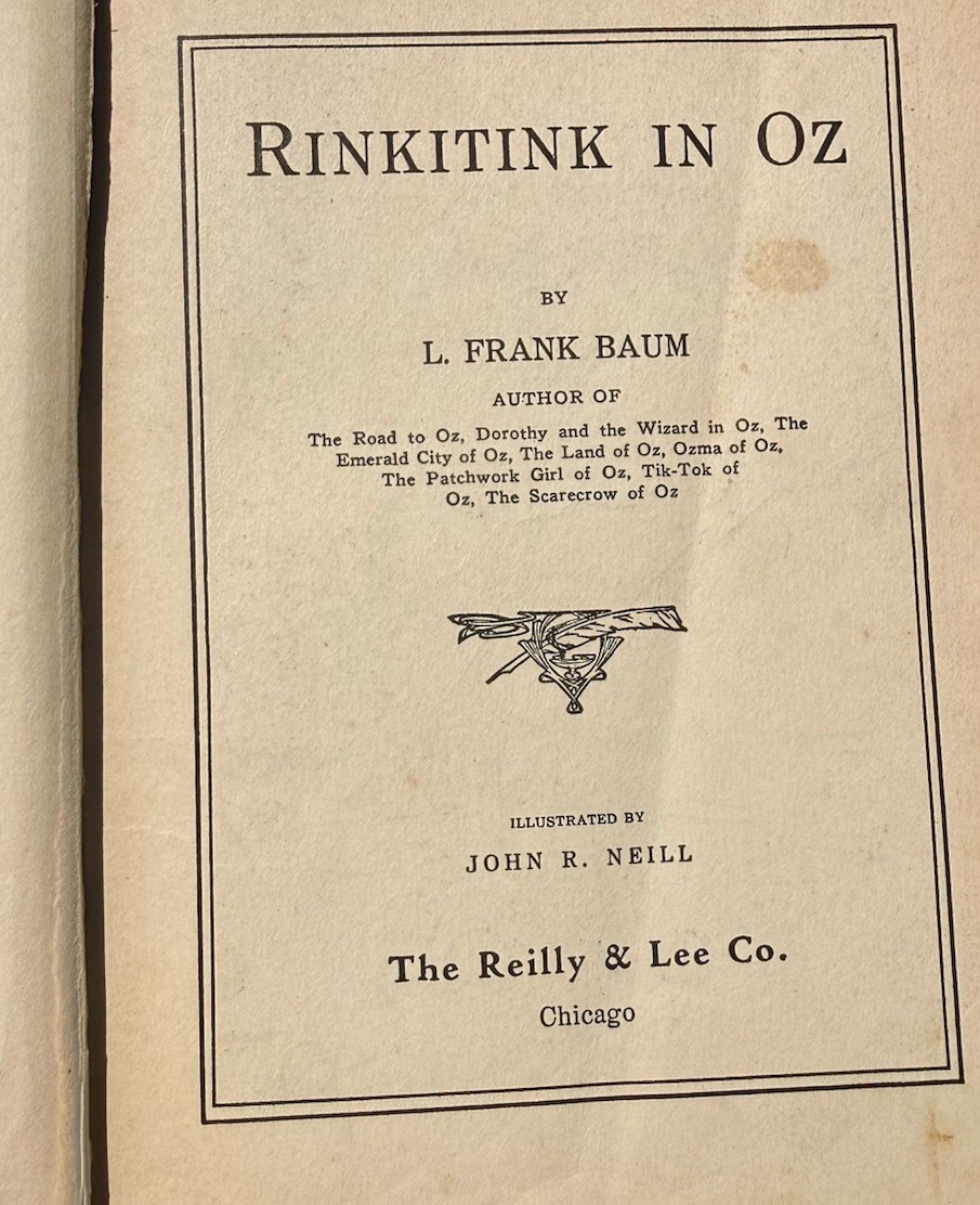 L Frank Baum Rinkitink In Oz Reilly And Lee 1914 Hardcover Book