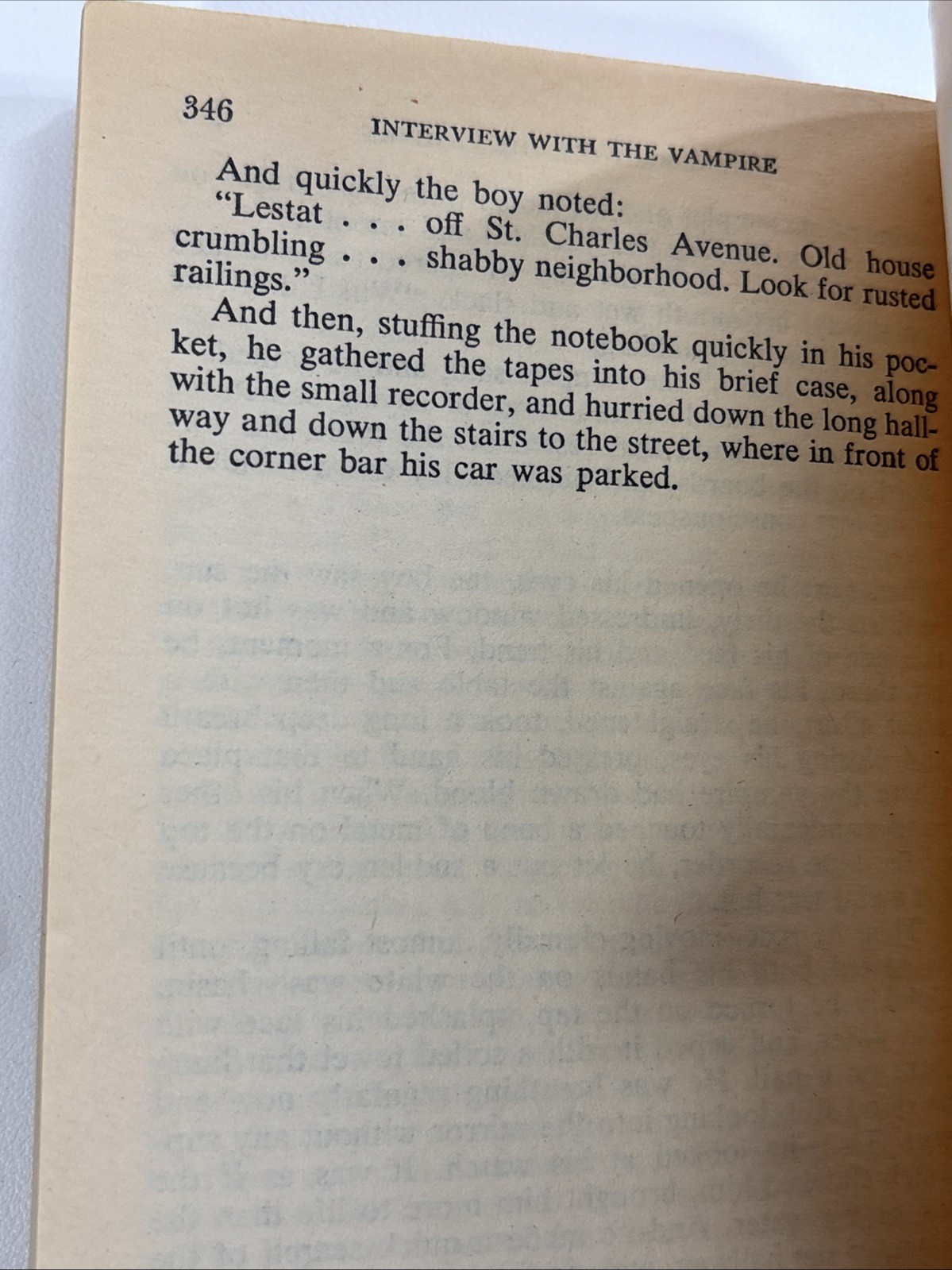 Interview With the Vampire by Anne Rice (Vintage 1977 paperback)
