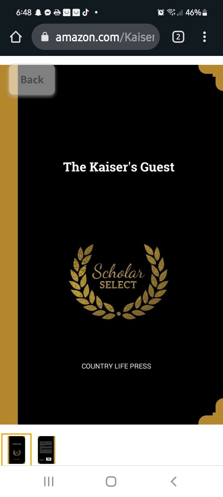 The Kaiser’s Guest SCHOLAR SELECT Country Life Press NEW