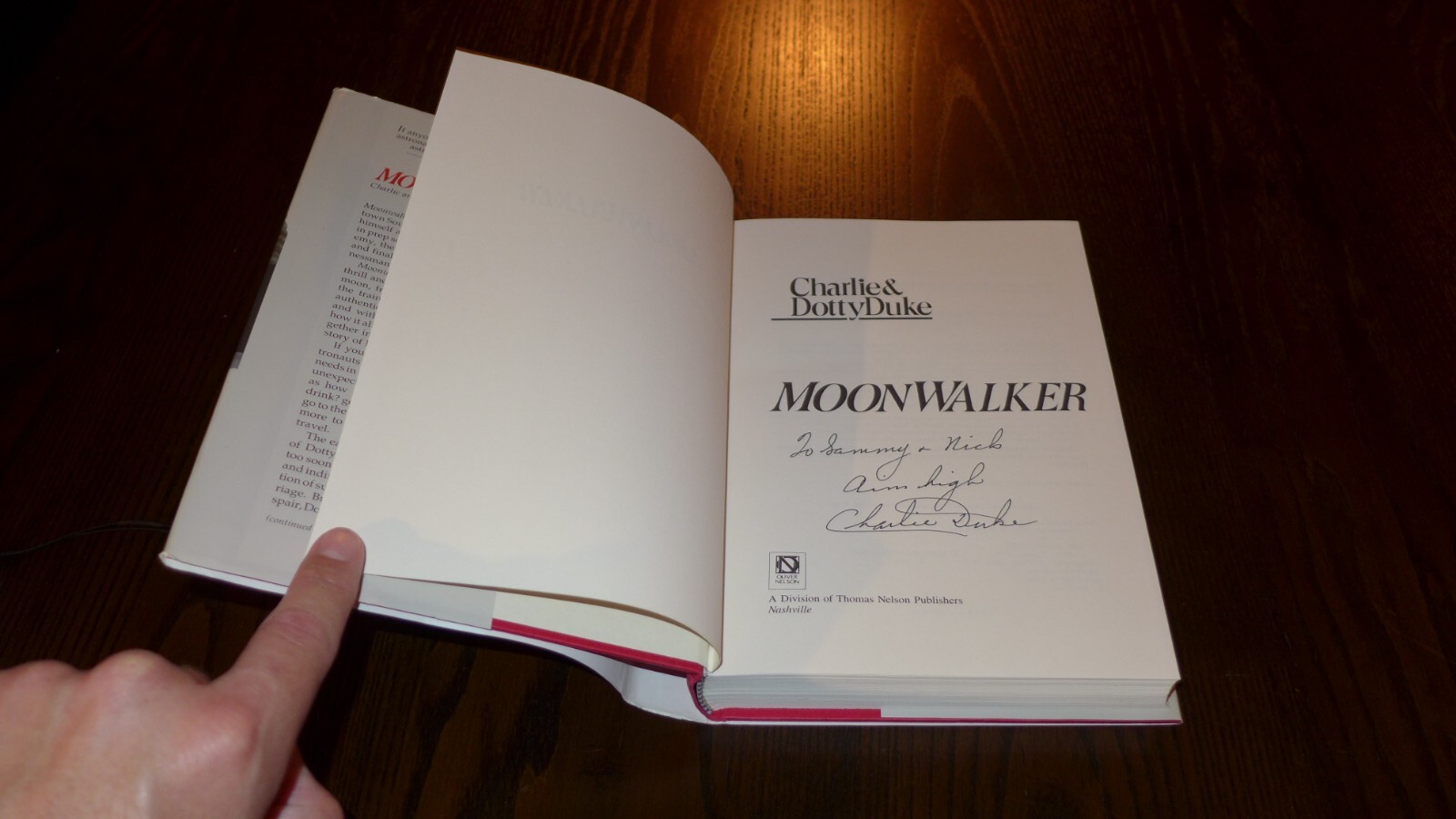 Moonwalker by Charlie & Dotty Duke – Astronaut – Hardcover – Signed by Author
