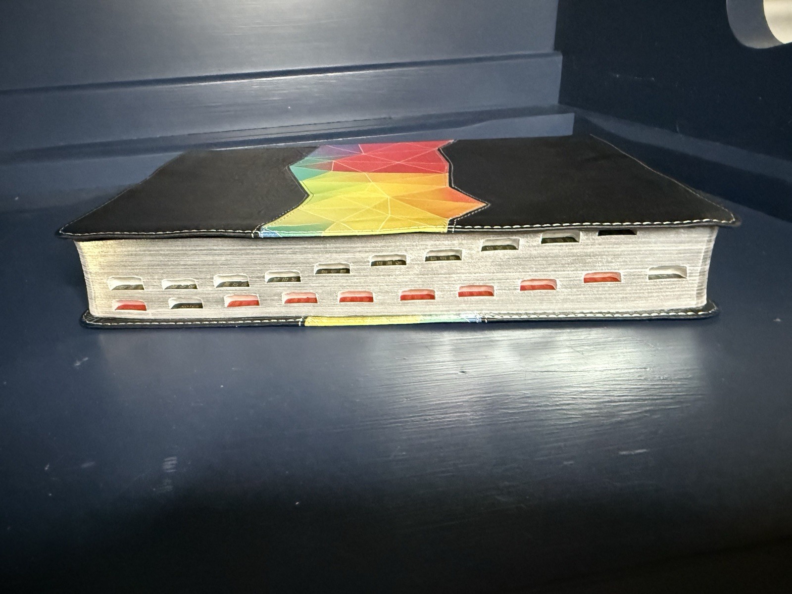 NIV Rainbow Study Bible, Black Leather Touch Kaleidoscope Indexed Holman