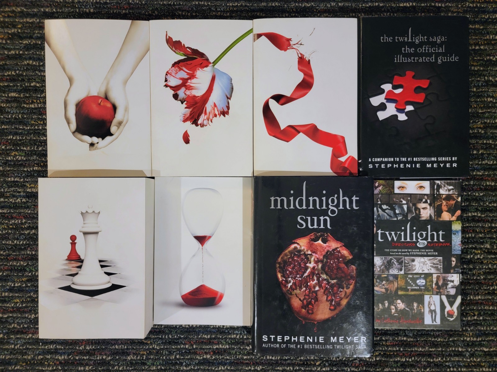 Twilight 8 Book Lot Saga White Collection Illustrated Guide Director’s Notebook