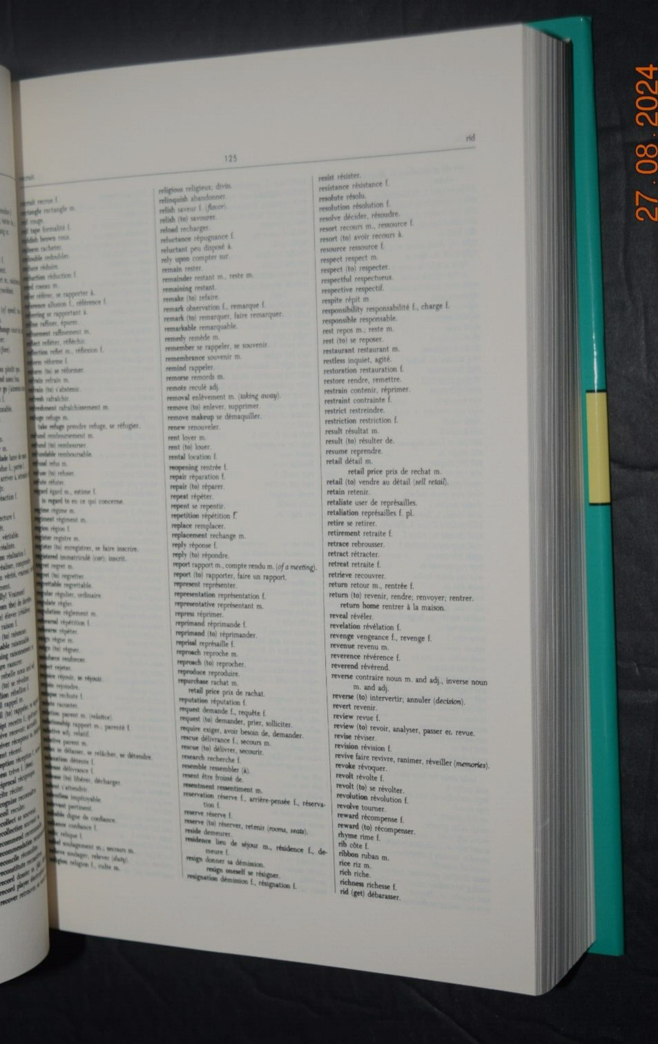 “SEVEN LANGUAGE DICTIONARY,” Hard Cover Book, 828 Pages, Like-New (c) 1978