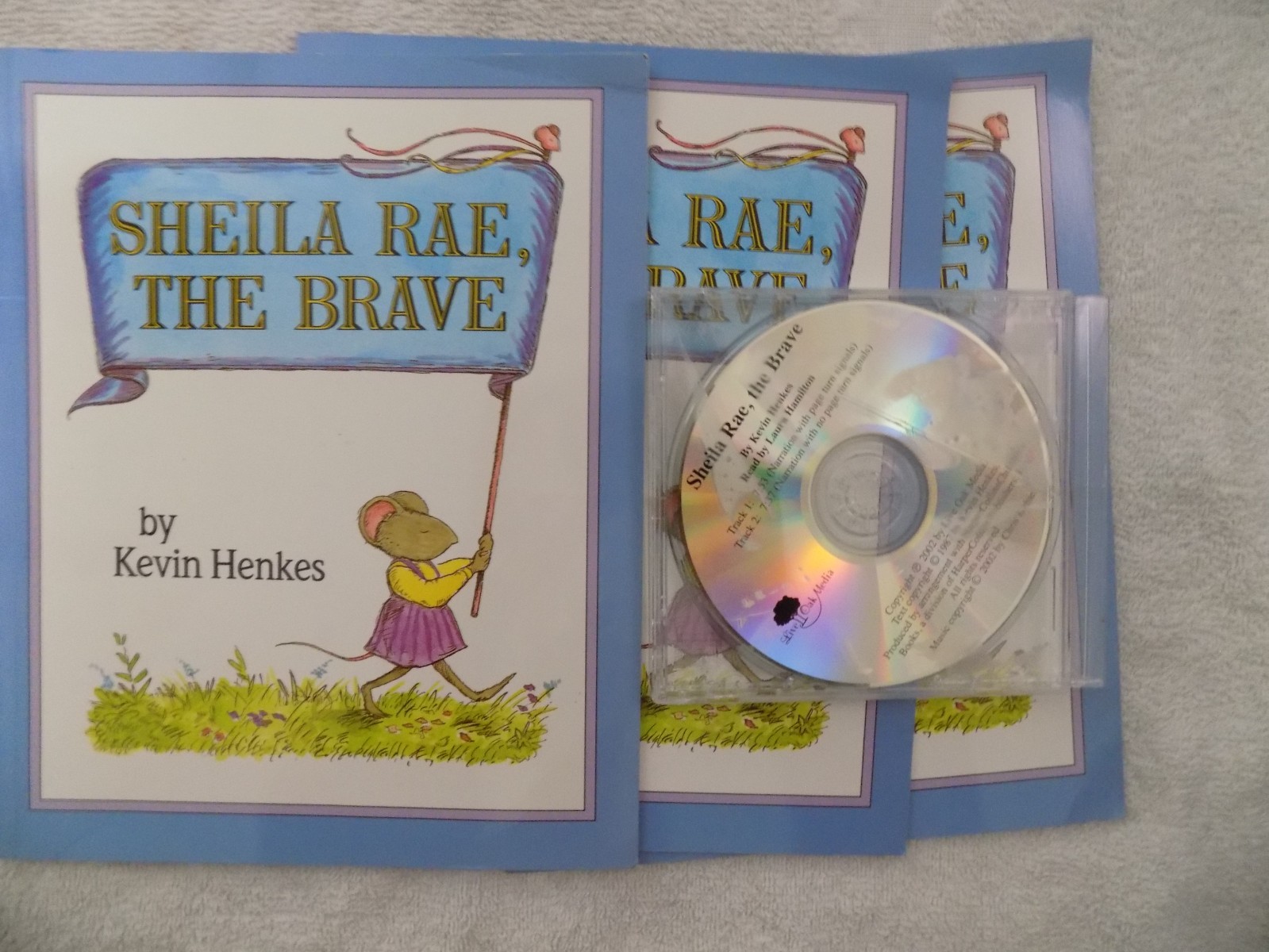 Set of 3 Sheila Rae, The Brave Paperback Books & Audio CD Kevin Henkes