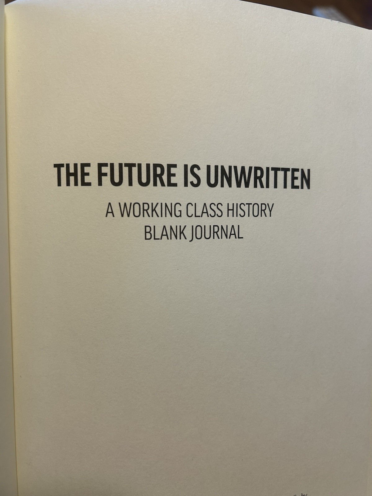 Working Class History Ser. The Future Is Unwritten Blank Journal (PM Press)