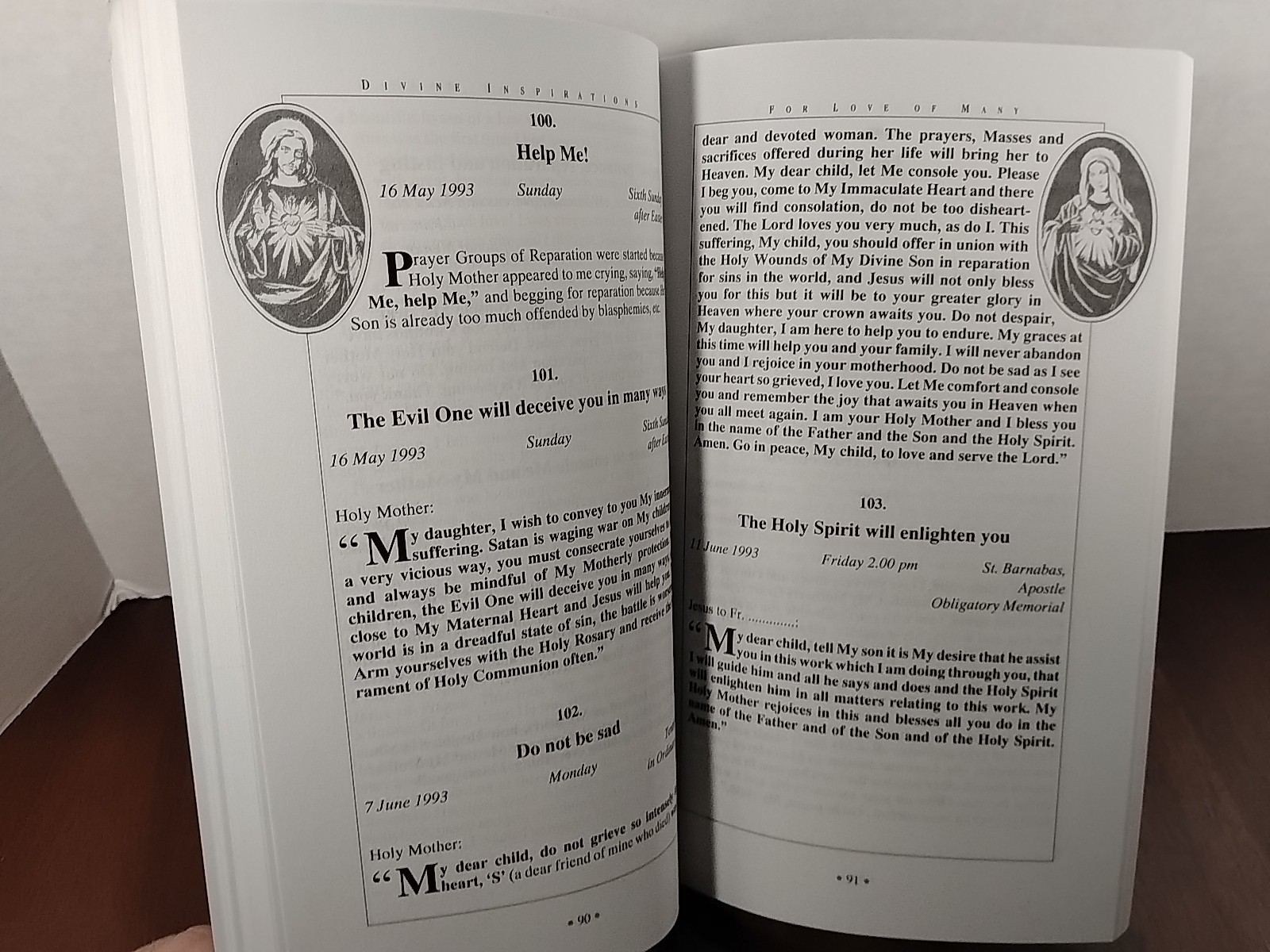 Divine Inspirations from Jesus & Mary : Vols. I & II – 1st Edition PBs w/ Medal
