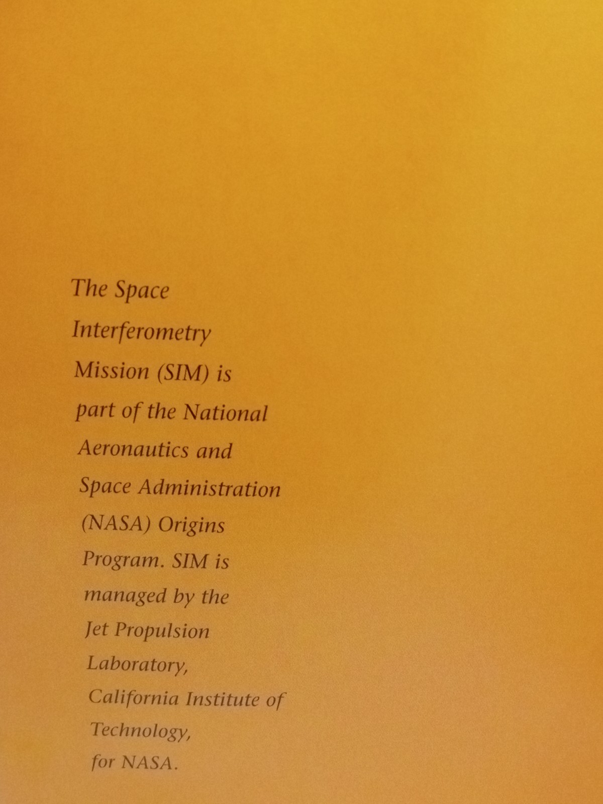 NASA’s SIM Space Interferometry Mission Illustrated Exoplanets JPL 400-811