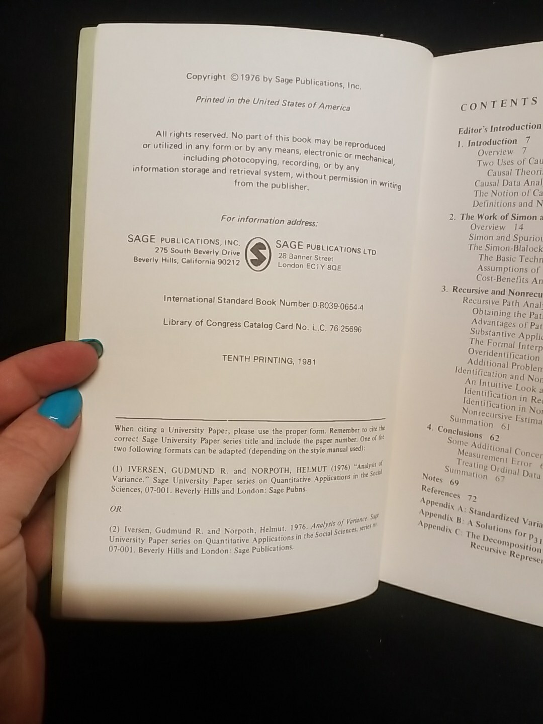 Series: Quantitative Apps in Social Sciences #3, 1976 Causal Modeling by Asher