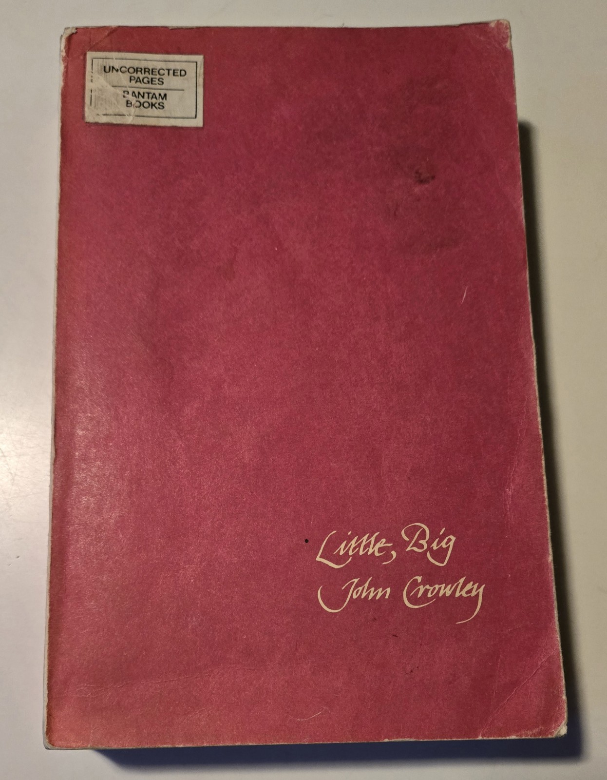 UNCORRECTED PROOF Little Big John Crowley 1981 with letter from Bantam Books ARC
