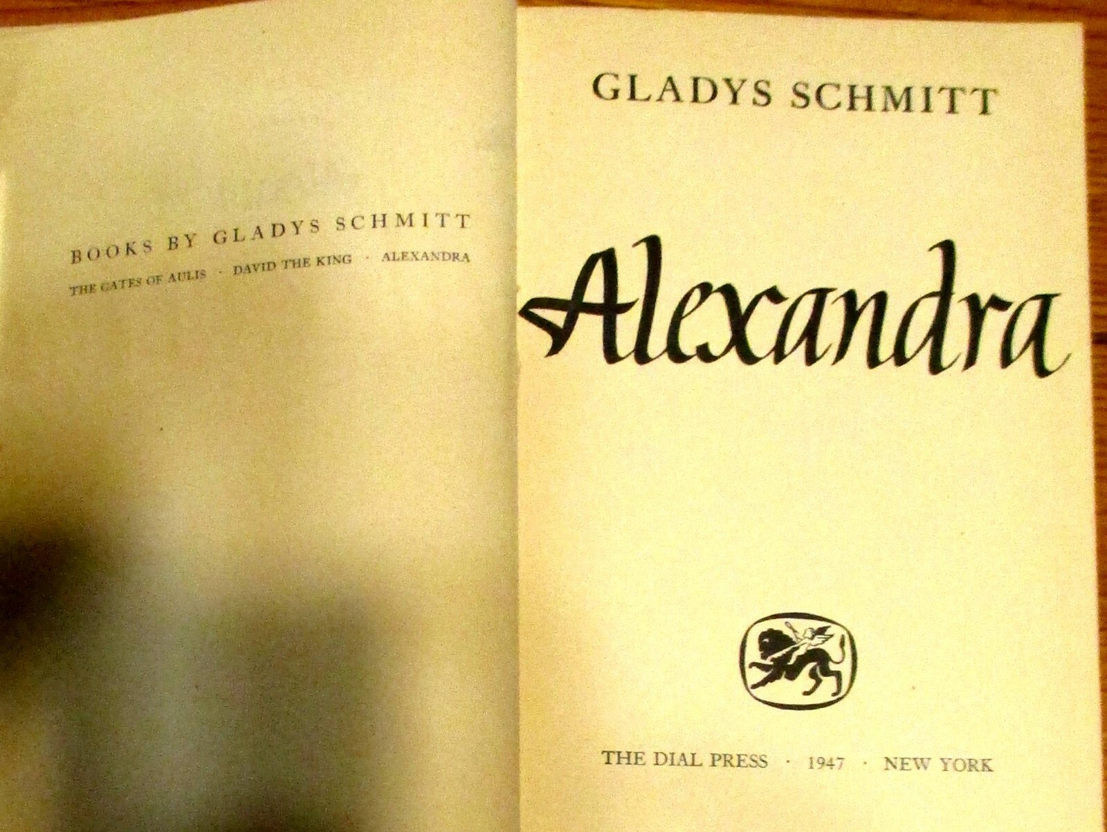 “Alexandra” Gladys Schmitt 1947 H/C 315 Pages