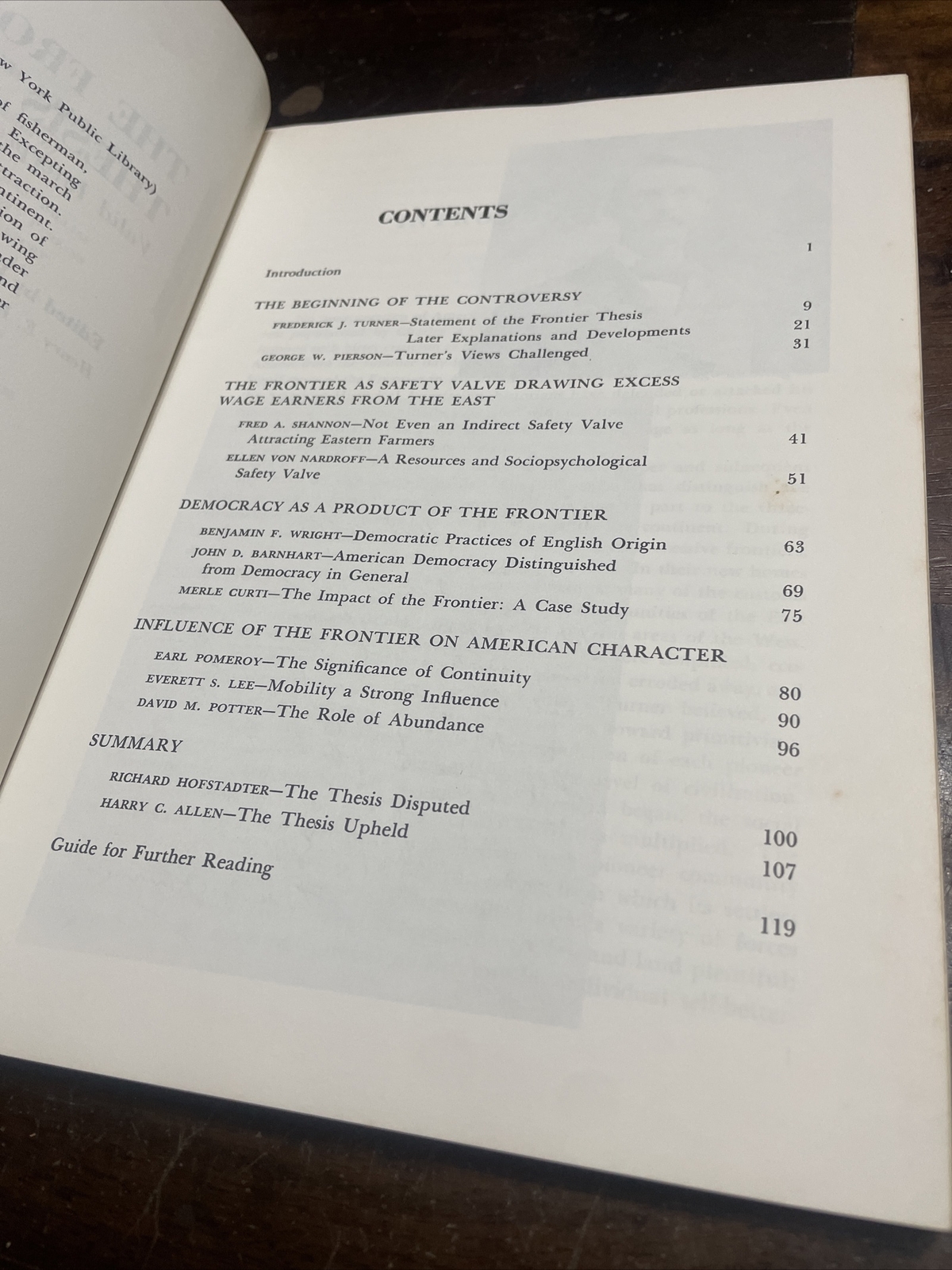 RAY ALLEN BILLINGTON, THE FRONTIER THESIS. AMERICAN HISTORY. 1966