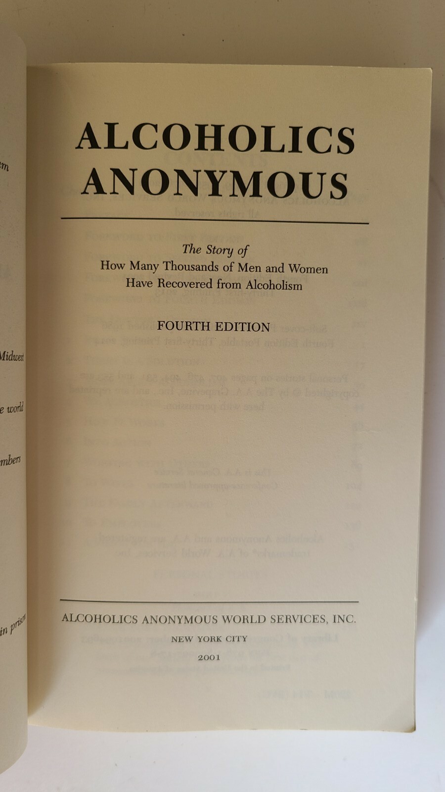 Alcoholics Anonymous 4TH EDITION BIG BOOK Blue Soft Cover Small 4.5 in x 7 in