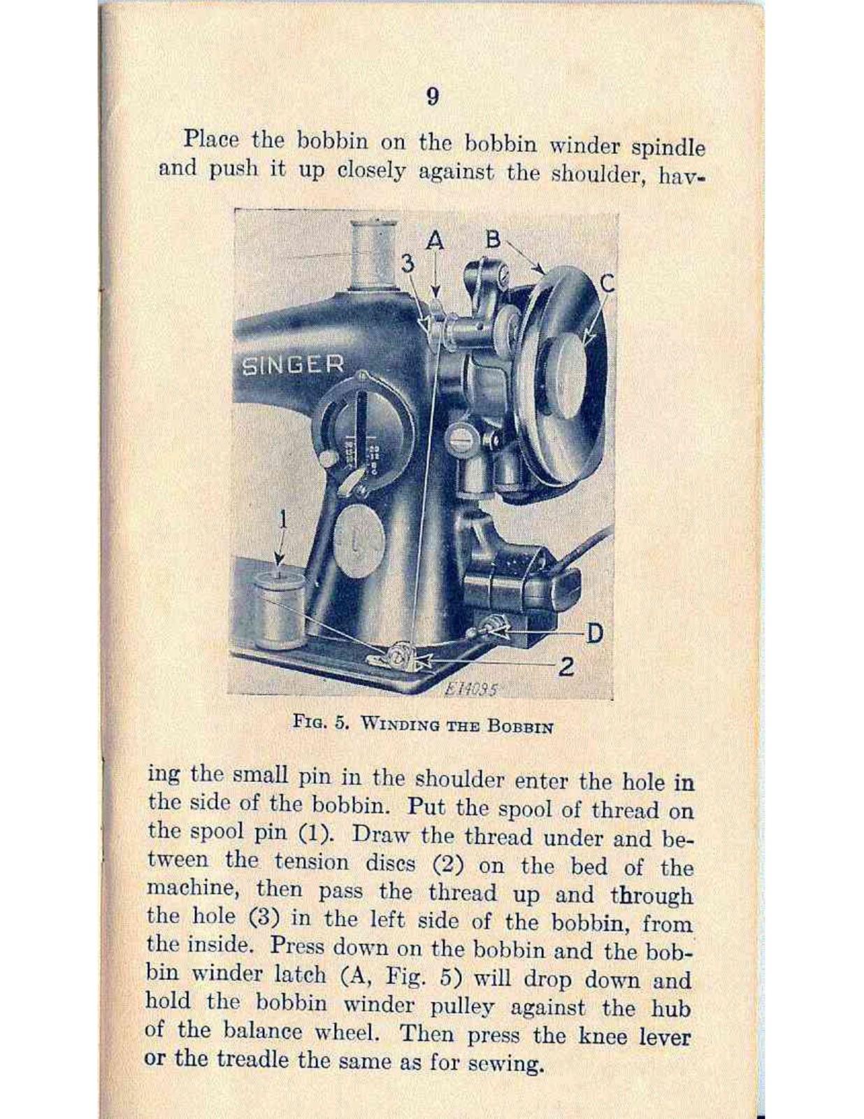 SINGER 201-2 Electric Sewing Machine Instructions For Using Manual – WIRE BOUND