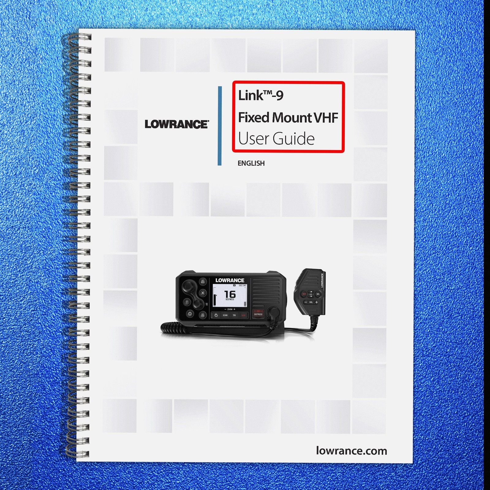 LOWRANCE Link-9 VHF FIXED MOUNT OWNERS MANUAL – WIRE BIND – FRONT & BACK