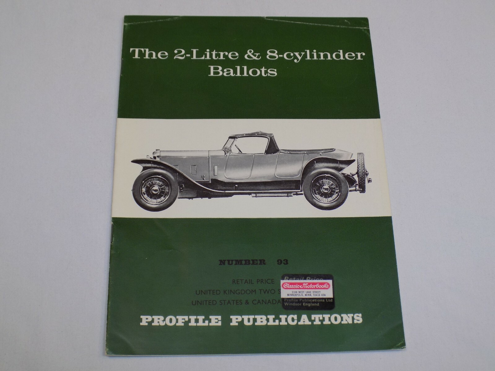 Profile Publications #93 The 2-Litre & 8-Cylinder Ballots Automobile Memorabilia