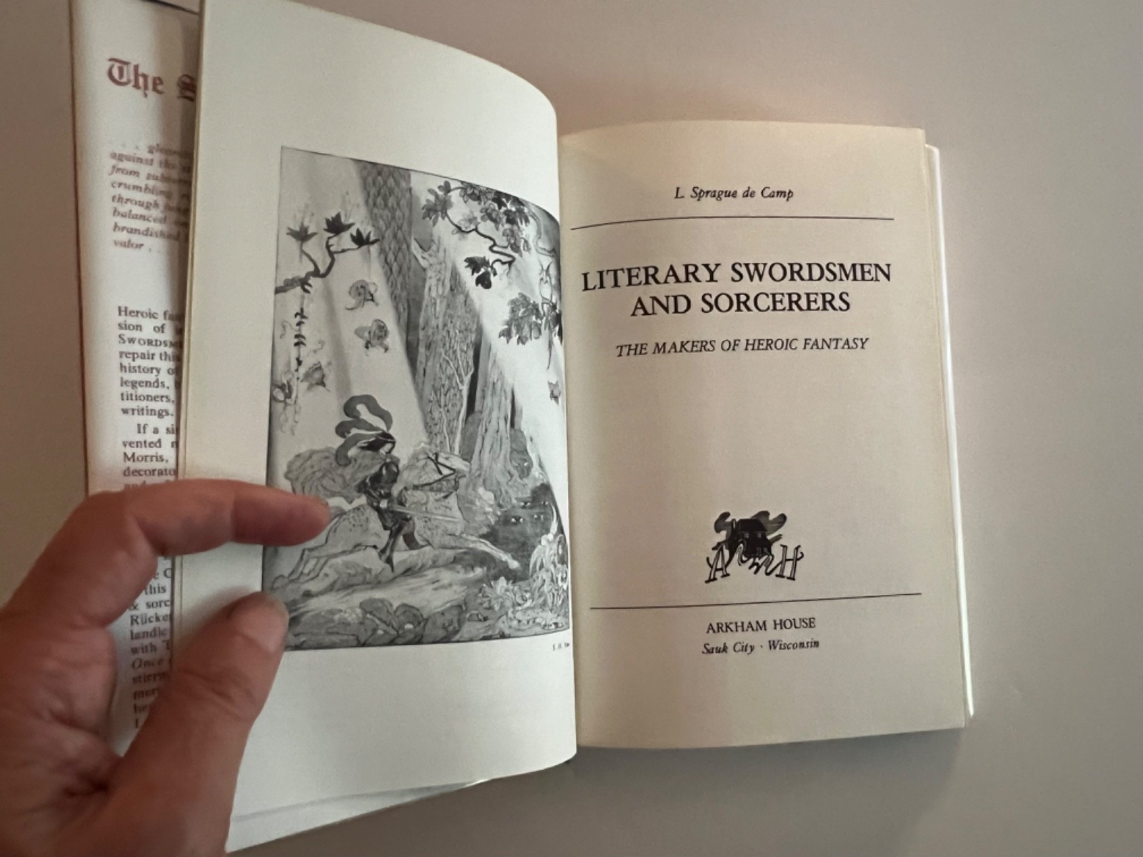 Literary Swordsmen and Sorcerers by L. Sprague de Camp, Arkham House 1976,1st ed