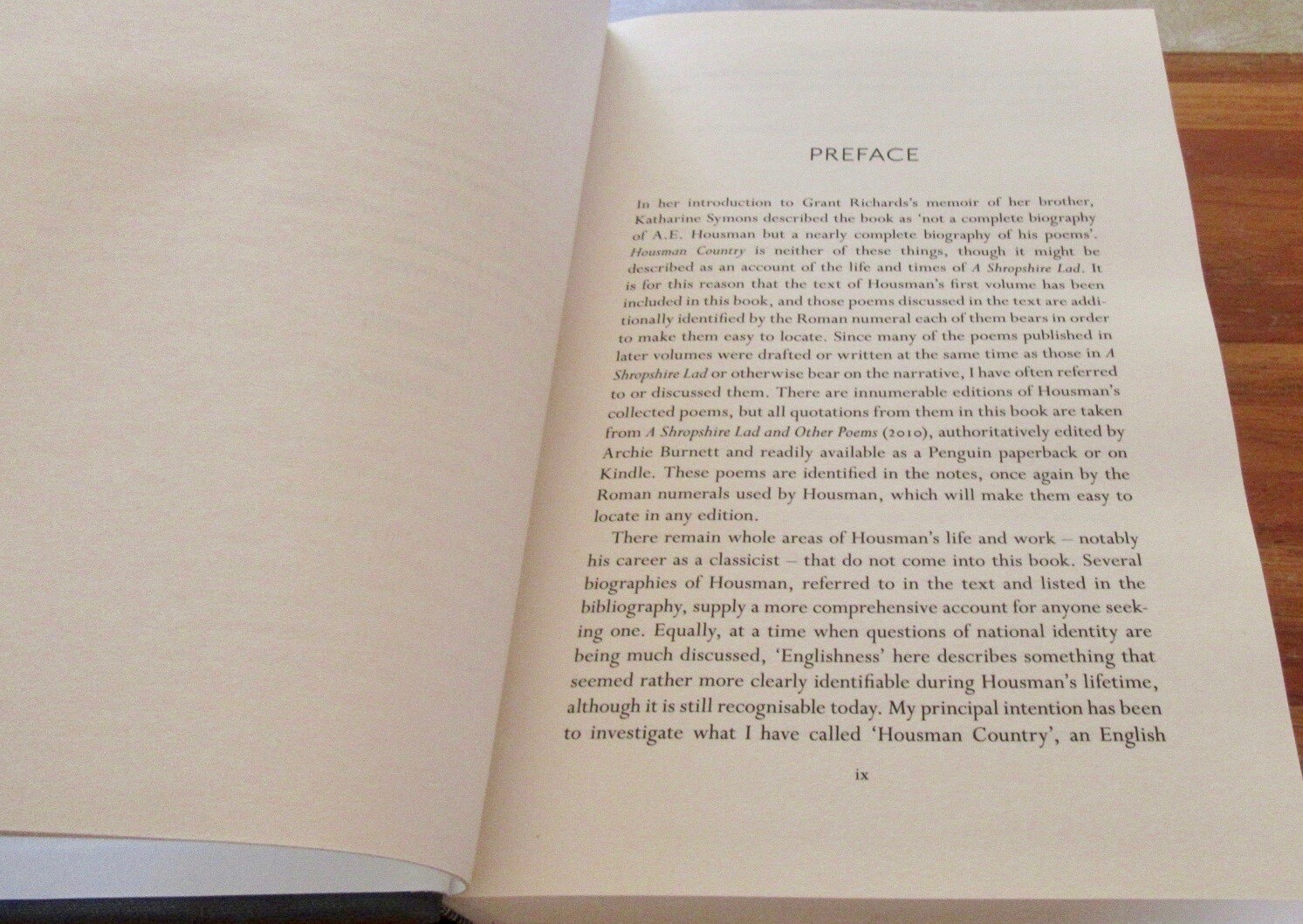 Housman Country: Into the Heart of England ~ Peter Parker. 1st HbDj HERE in MELB
