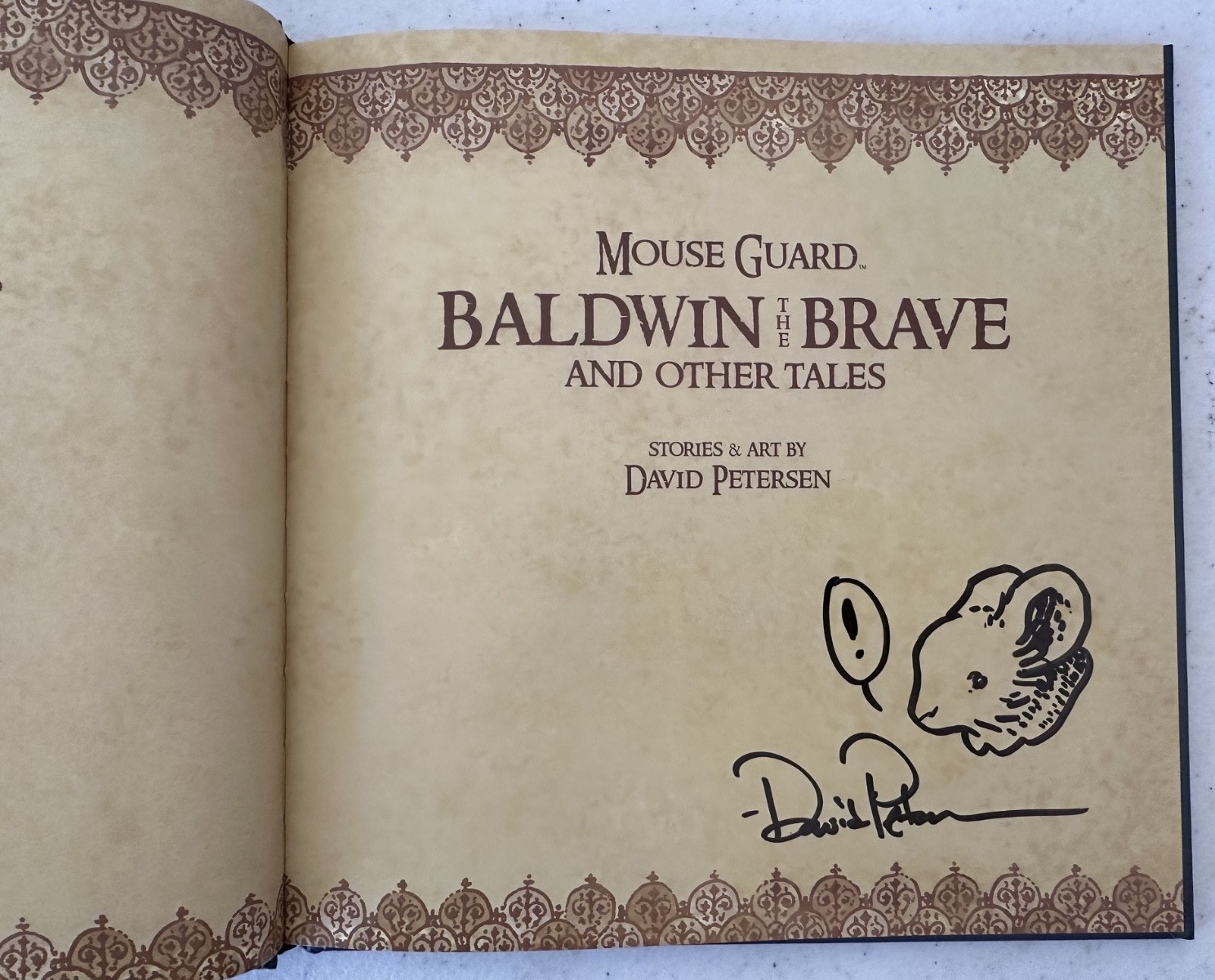 Mouse Guard Fall 1152 Baldwin the Brave Other Tales SIGNED David Petersen sketch
