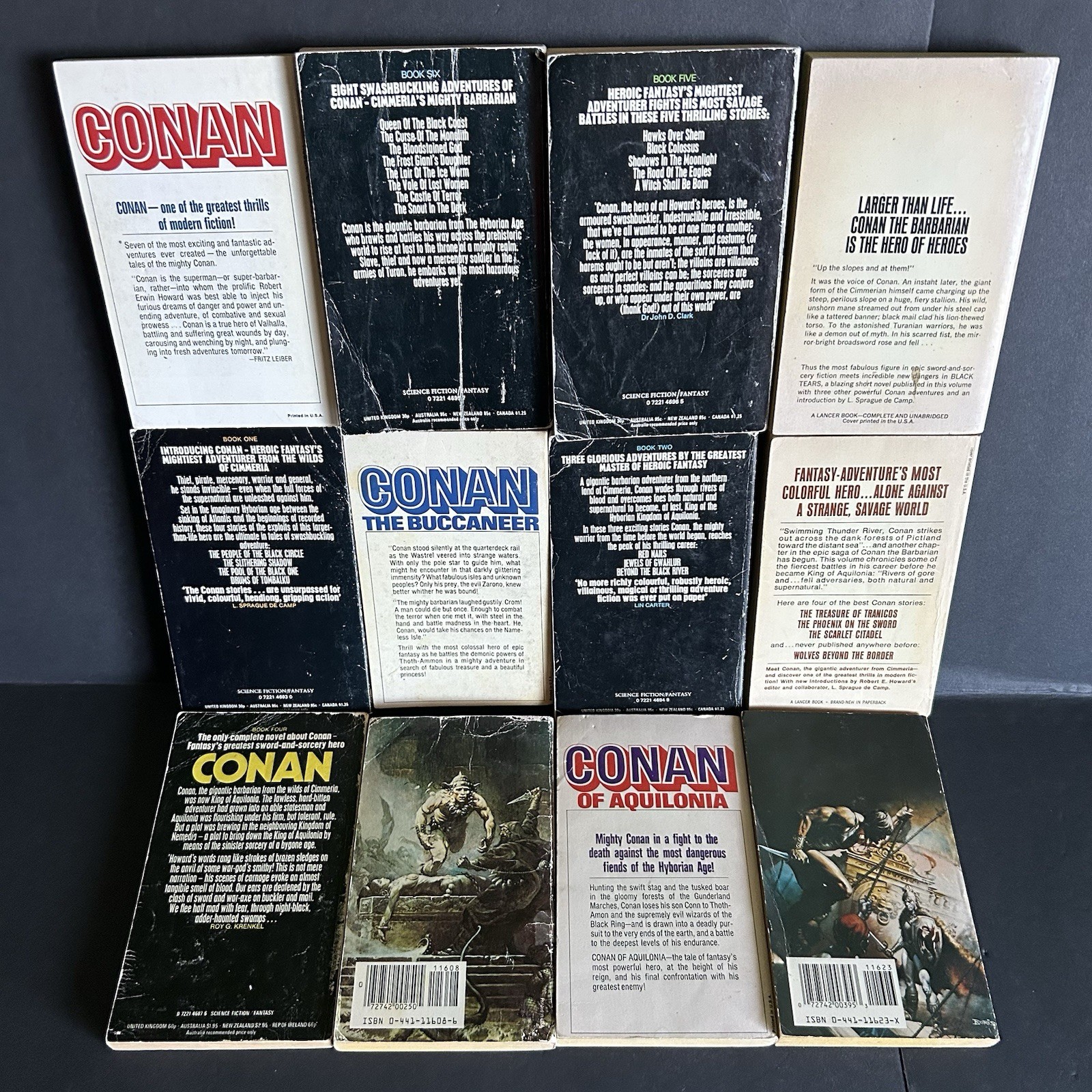 Conan Complete Main Series Robert E. Howard Mixed Publisher Vintage PB Book Set