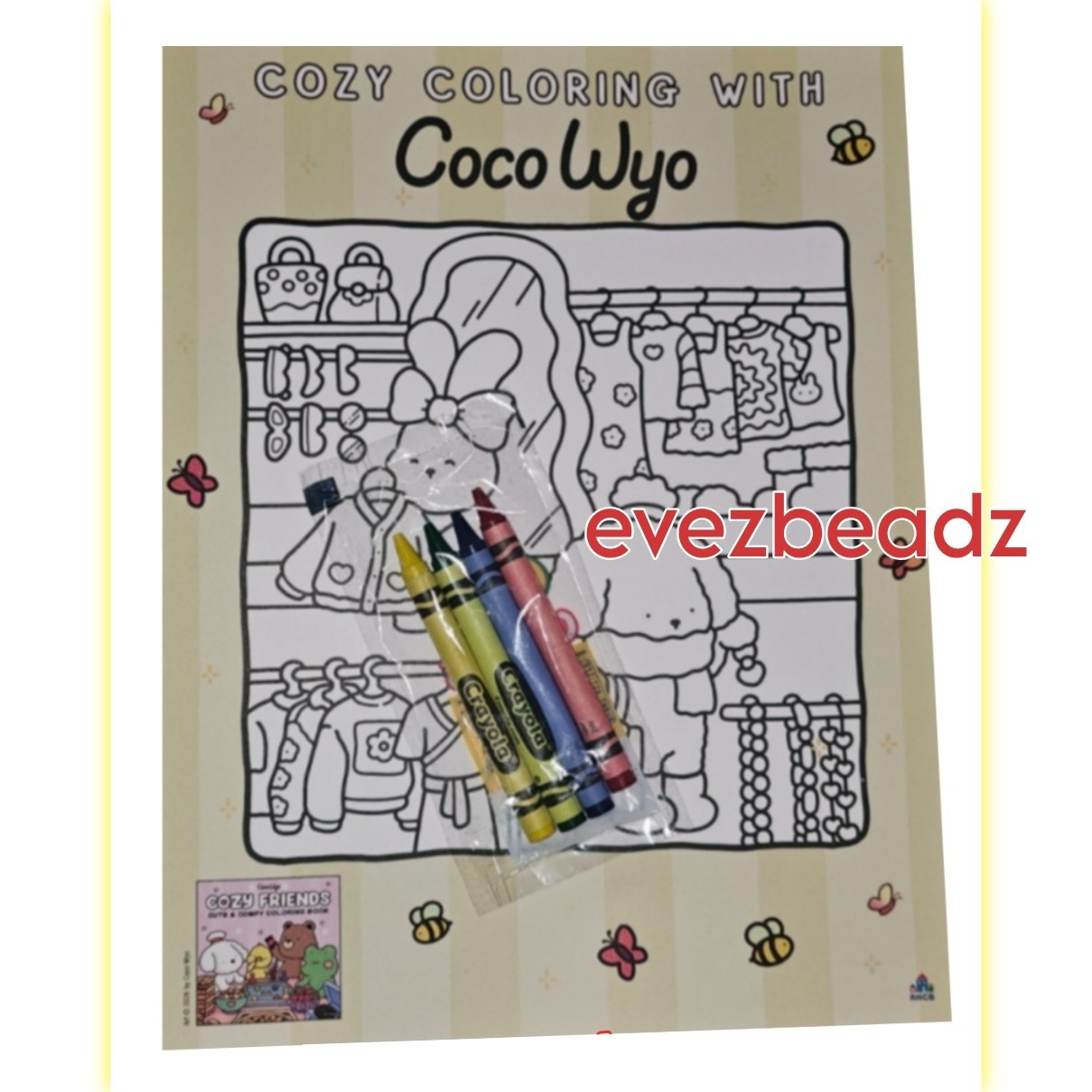 EvezBeadz Cozy Coloring With Coco Wyo New Special BAM 2026 Crayons Set Rare