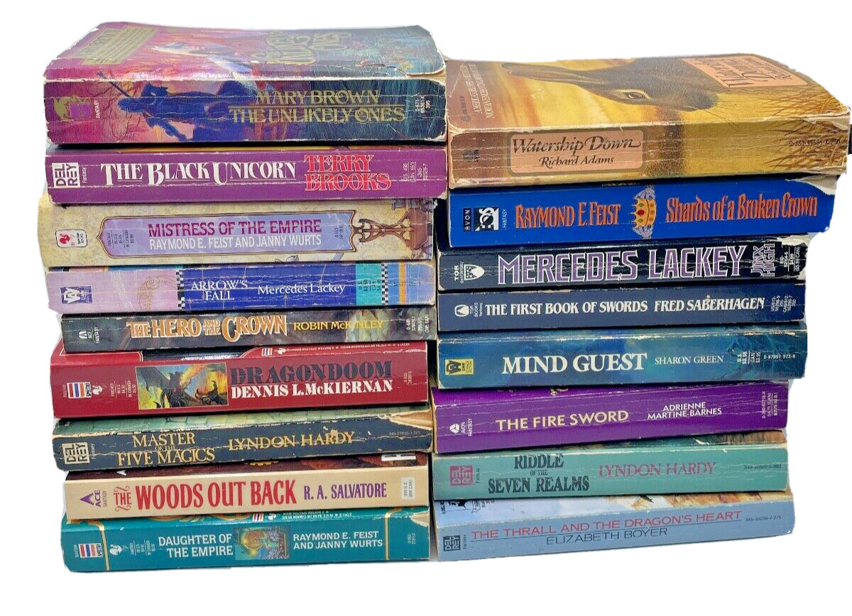 Assorted Lot of 16 Paperback Books Fantasy Del Ray Bantam Ace DAW Mostly Vintage
