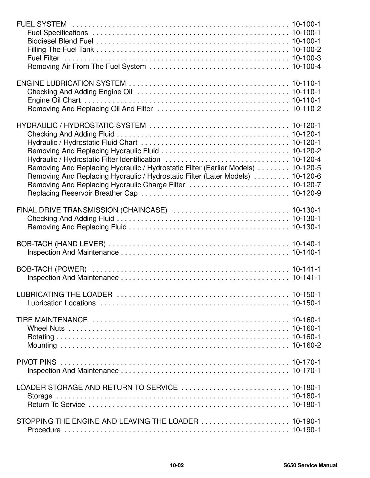 BOBCAT S650 SKID-STEER LOADER SERVICE MANUAL – STEEL WIRE FIXED – TOUGH COVERED