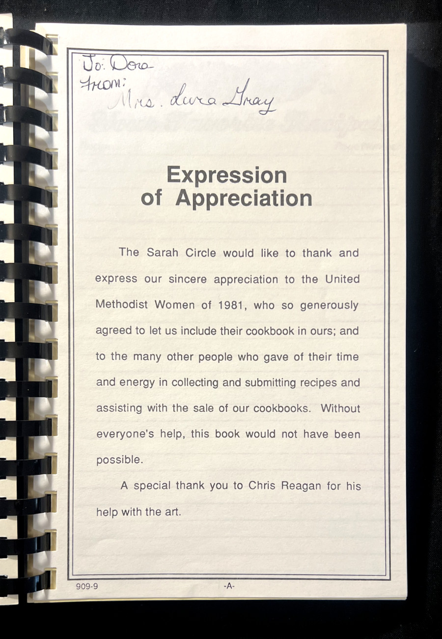 First united Methodist TN Vintage Community Church Spiral Bound Cookbook Recipes