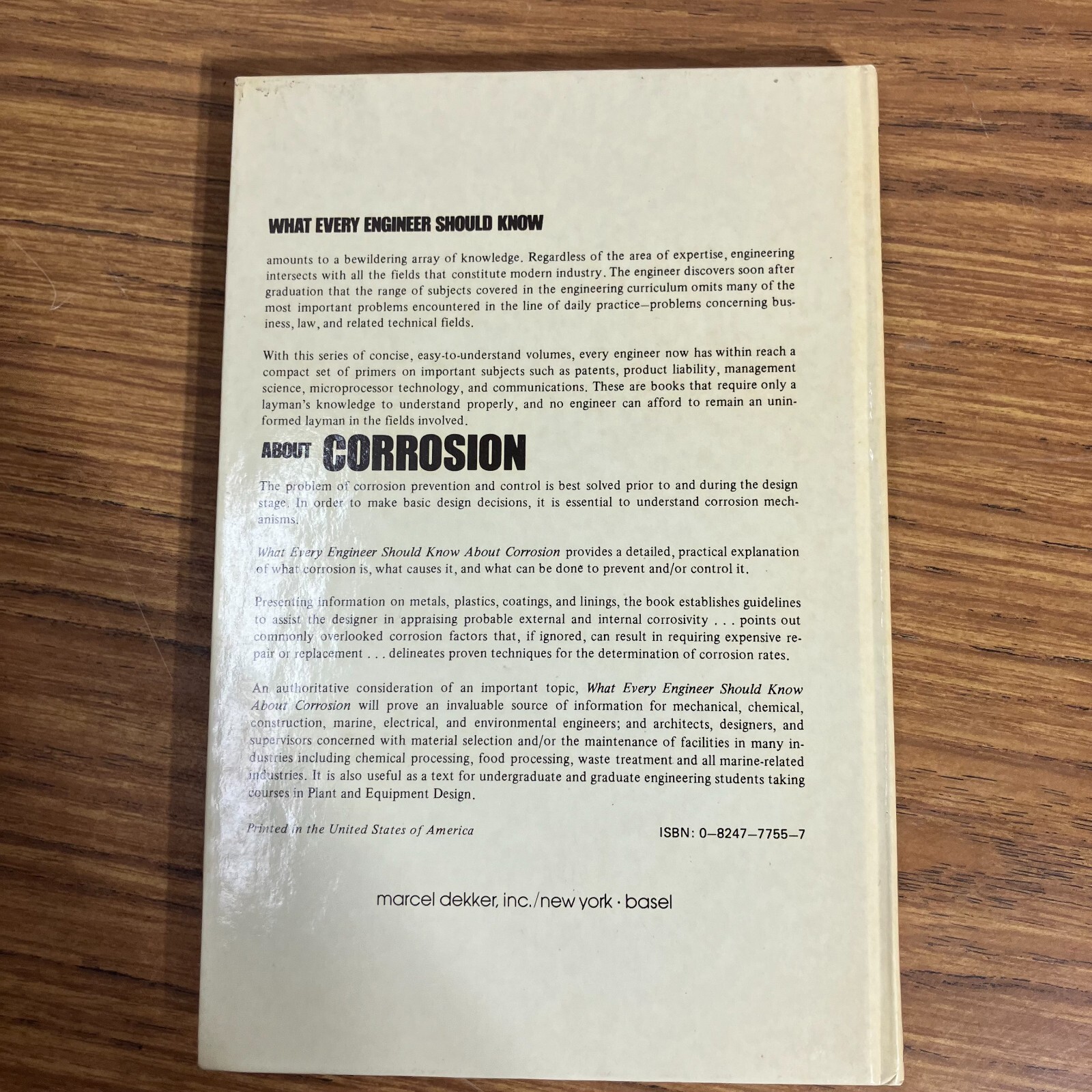 What Every Engineer Should know About: Corrosion by Philip A. Schweitzer 1987