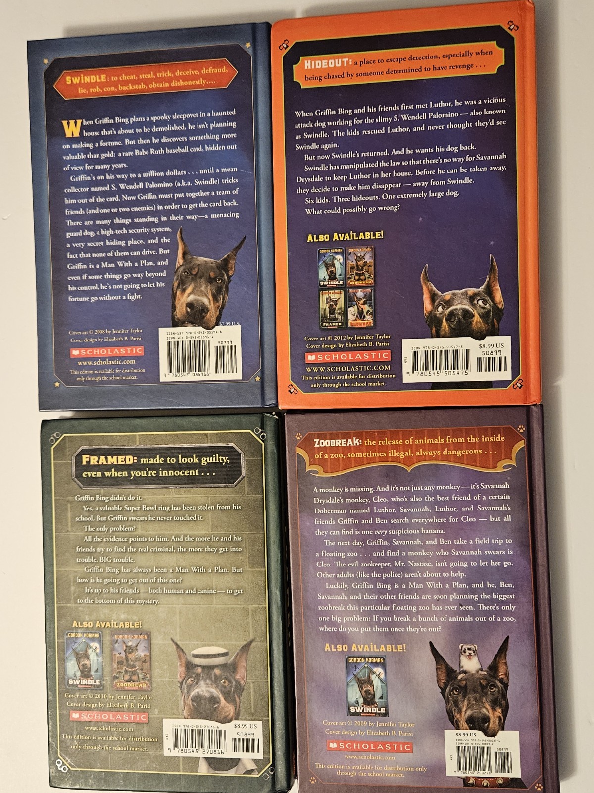 Gordon Korman the “Swindle Series” 5 Books Hardcover 1st Editions