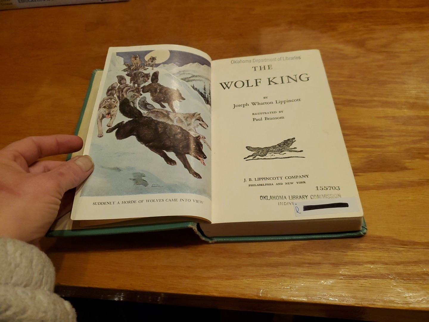 The Wolf King by Joseph Wharton Lippincott, illus. by Paul Bransom 1949 HC
