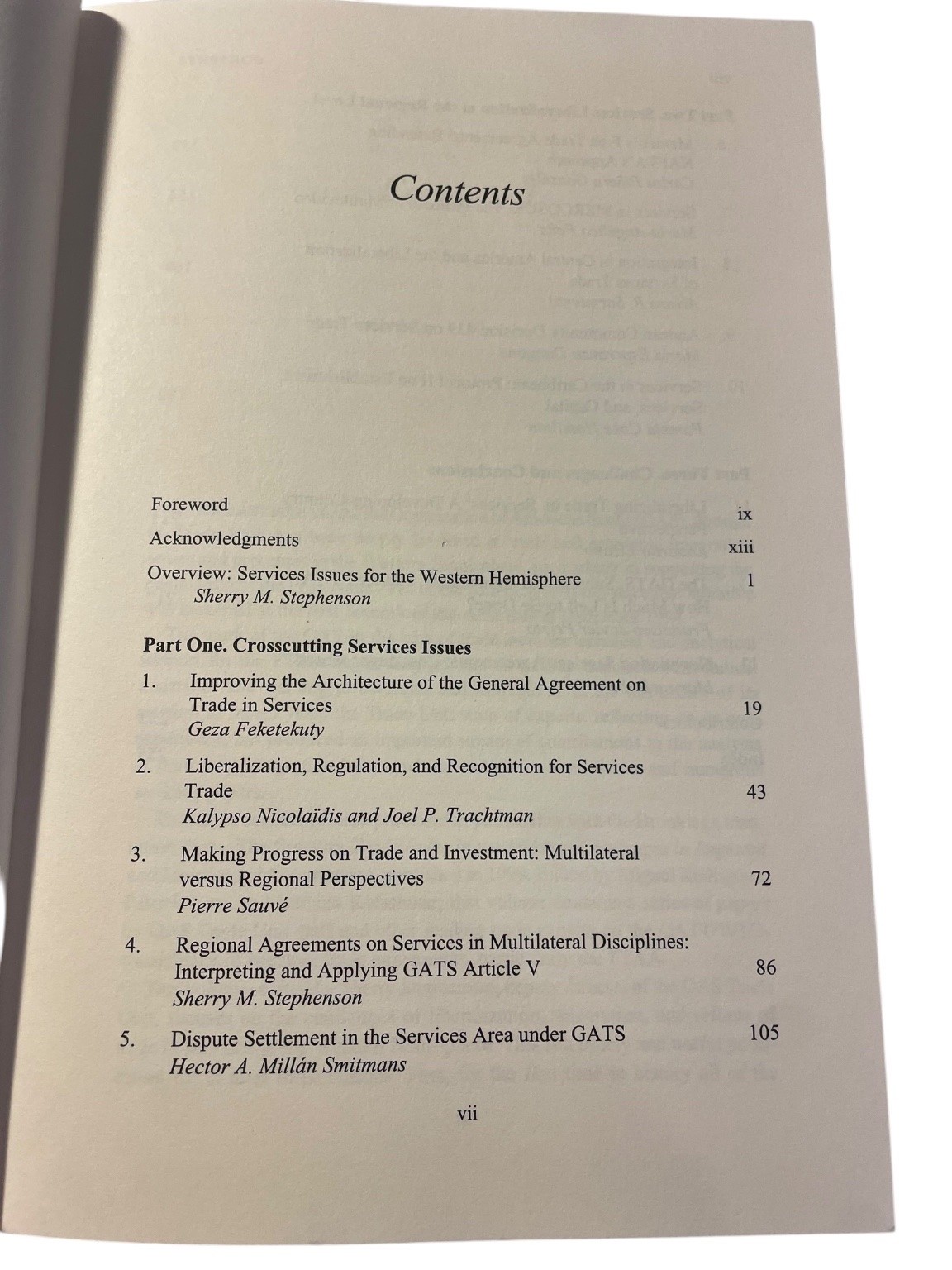 Services Trade in the Western Hemisphere Stephenson 2000 Brookings Press