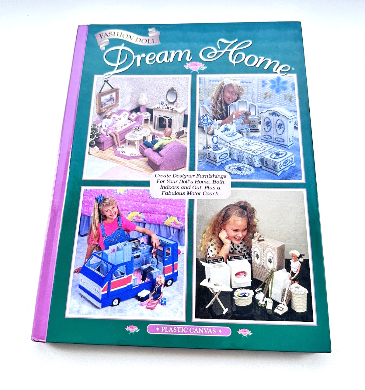 Vtg Fashion Doll Dream House Plastic Canvas Book 1996 1st Edtion Hard Cover EUC