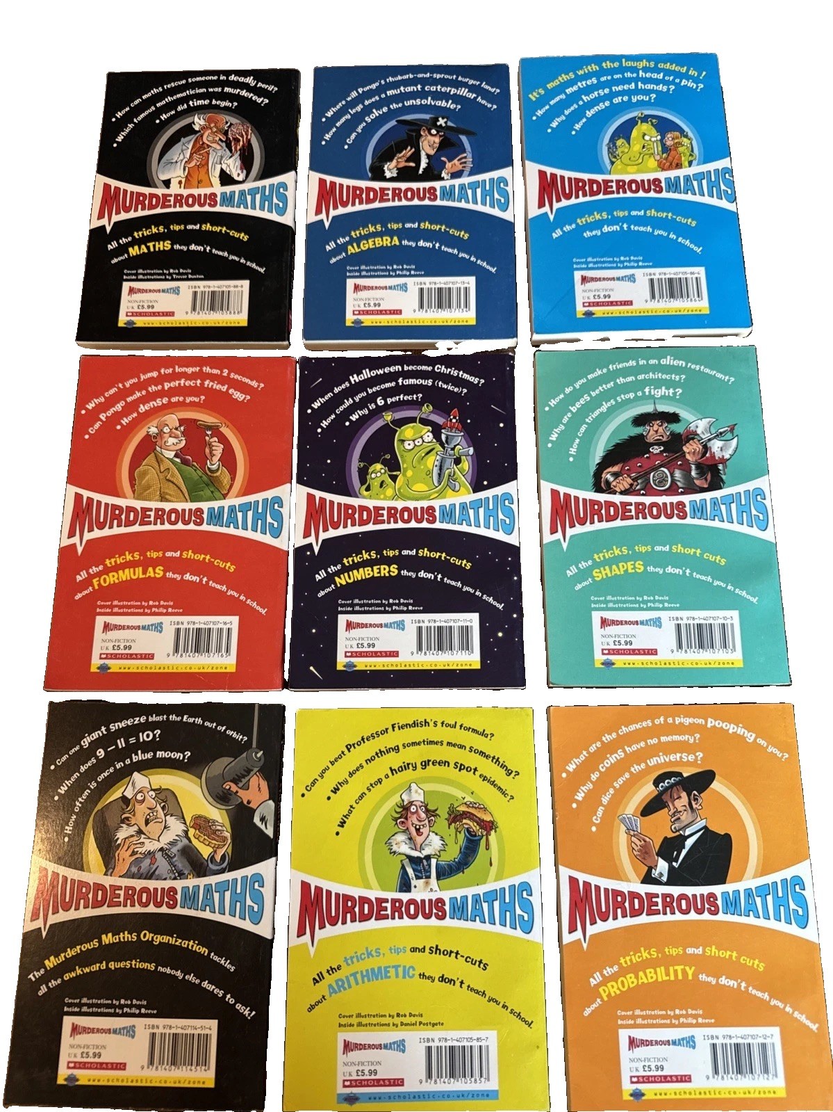 Murderous Maths Horrible Science Dead Famous Lot 9 Kjartan Poskitt Age 9-12